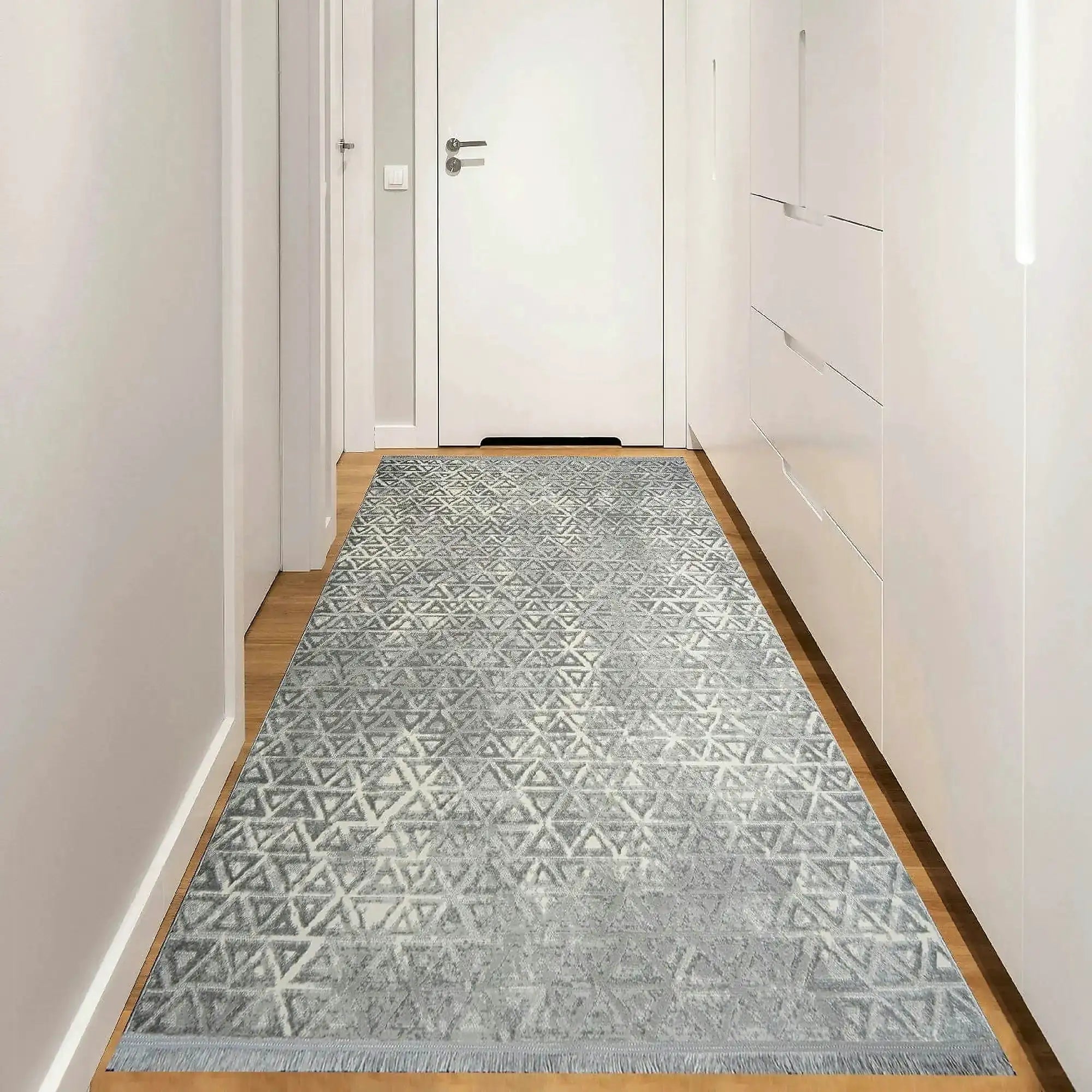 Covor NOTTA, 80x150 cm, forma dreptunghiulara, polipropilena/poliester, gri/crem, 1108