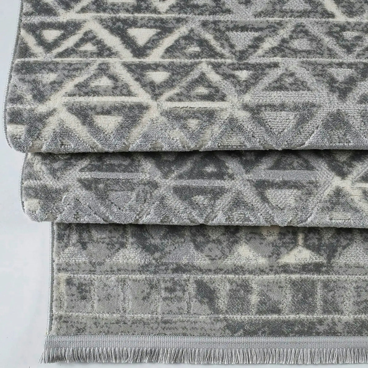 Covor NOTTA, 80x150 cm, forma dreptunghiulara, polipropilena/poliester, gri/crem, 1108