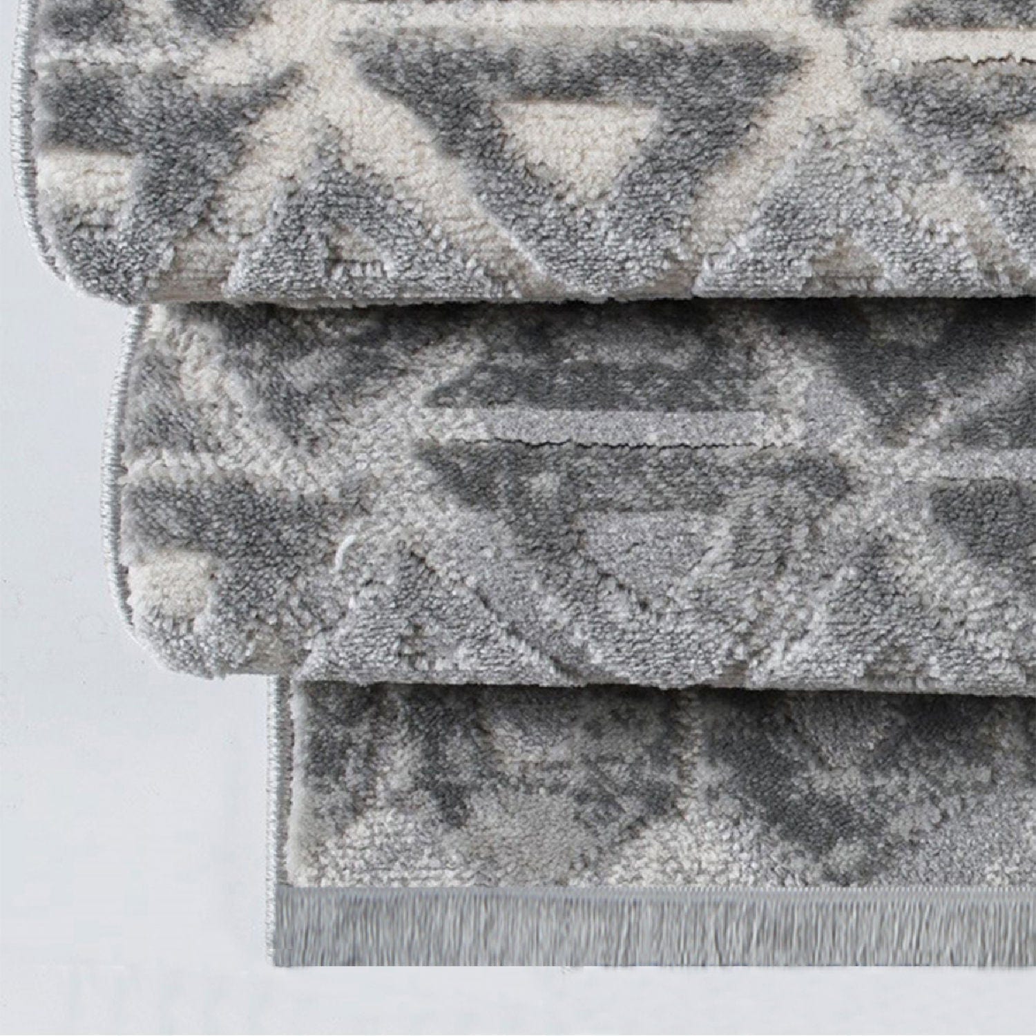 Covor NOTTA, 80x150 cm, forma dreptunghiulara, polipropilena/poliester, gri/crem, 1108