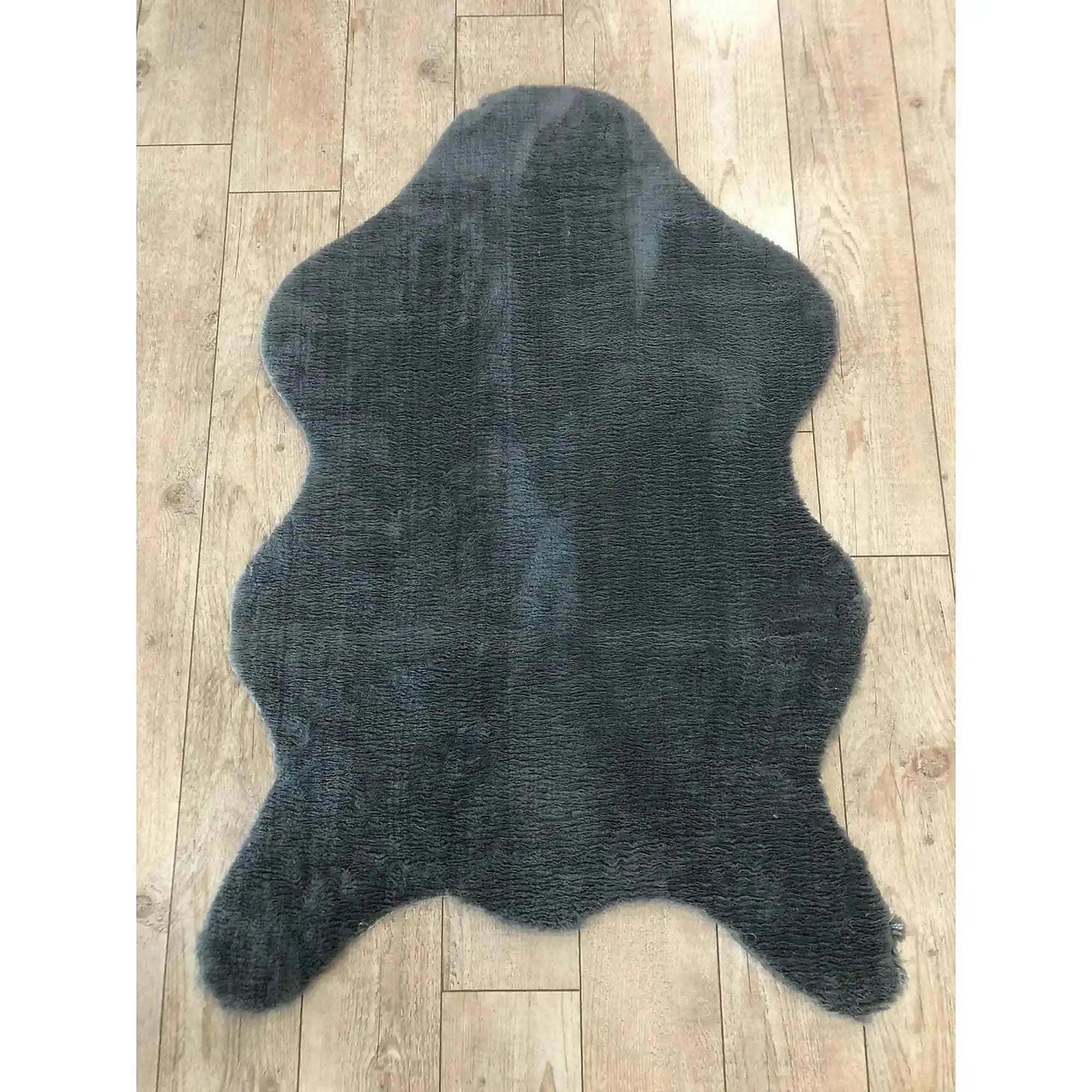Covor POST PLUSH, 60x90 cm, forma atipica, poliester, gri inchis