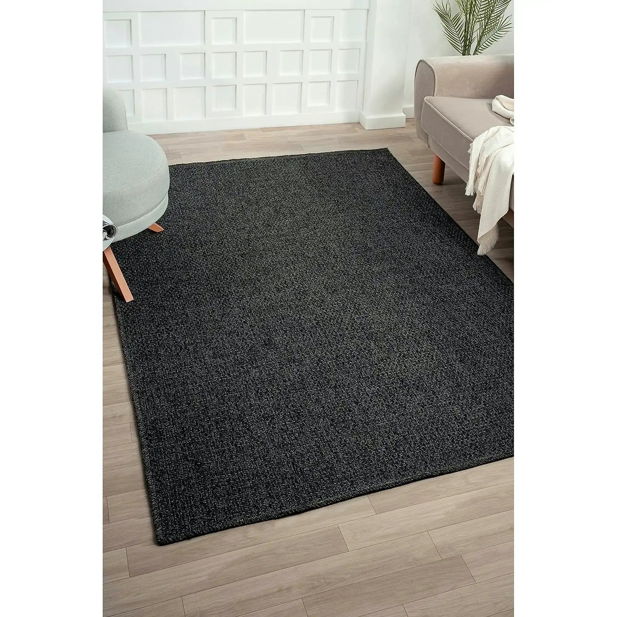 Covor RUSTICANA, 80x150 cm, forma dreptunghiulara, polipropilena, negru, 3105
