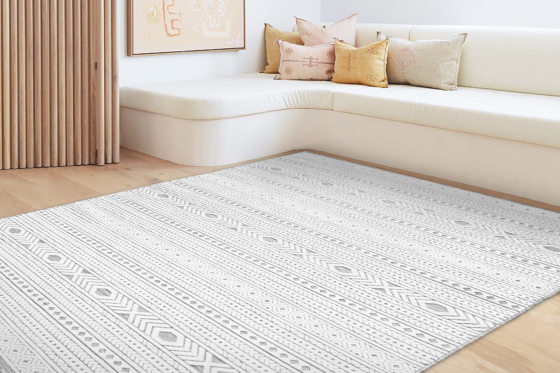 Covor SAND, 50x80 cm, forma dreptunghiulara, polipropilena, crem, 65543A