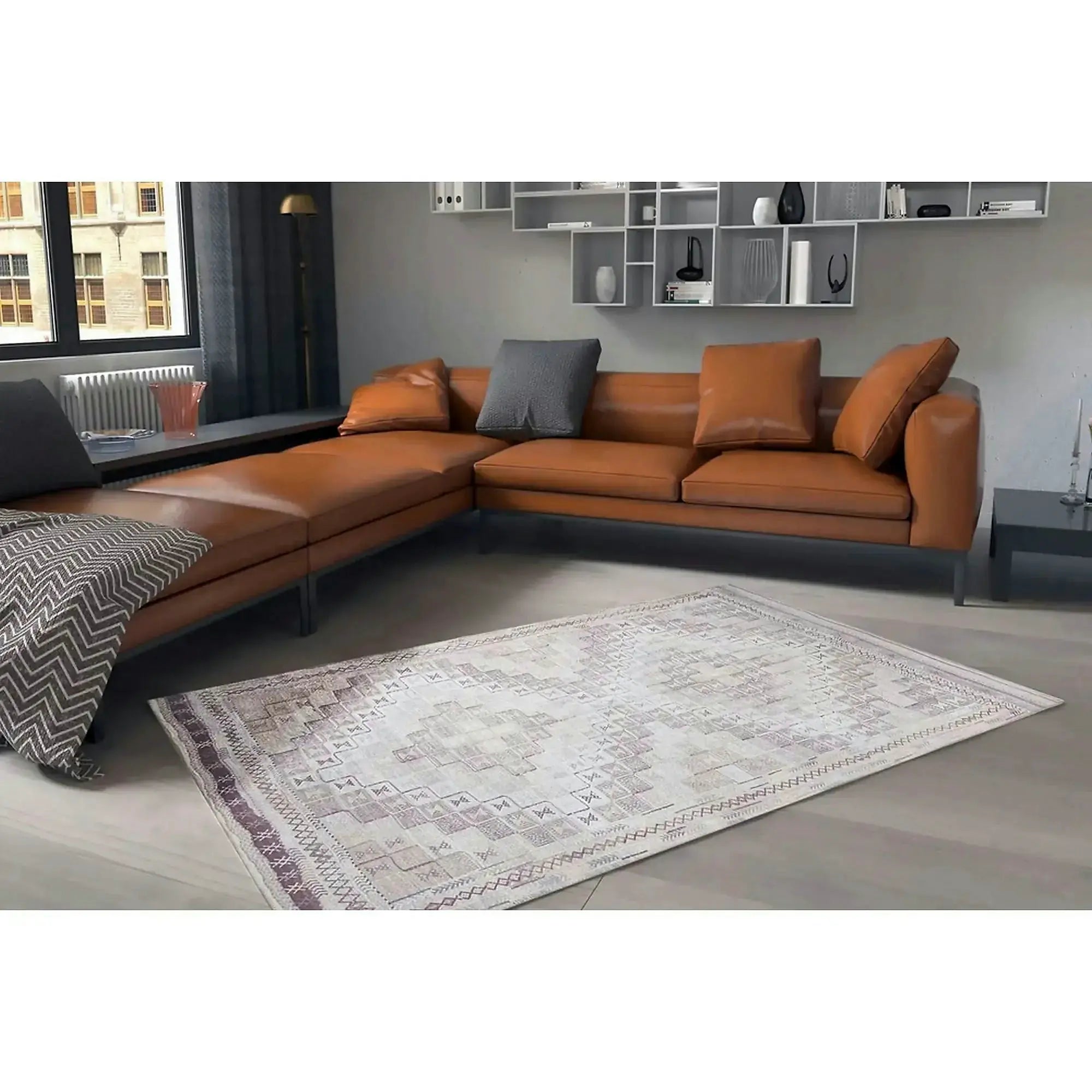 Covor SOUL CHENILLE, 75x150 cm, forma dreptunghiulara, poliester, bej, AL 183