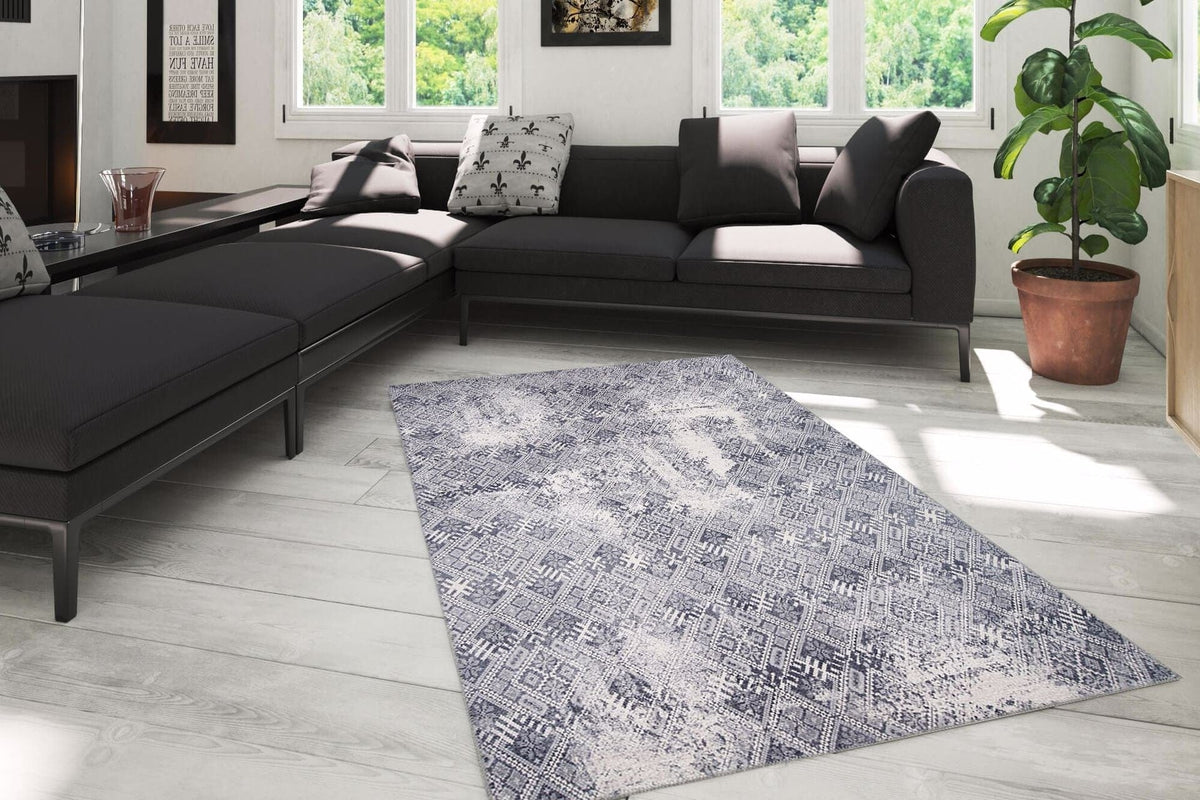 Covor SOUL CHENILLE, 75x150 cm, forma dreptunghiulara, poliester, gri, AL 54