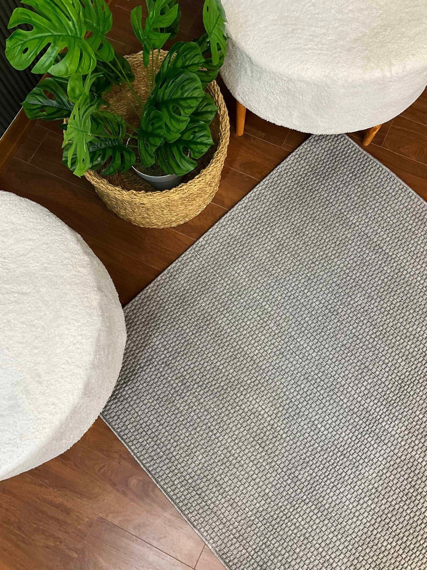 Covor TIMBER SISAL, 80x150 cm, forma dreptunghiulara, polipropilena, gri deschis