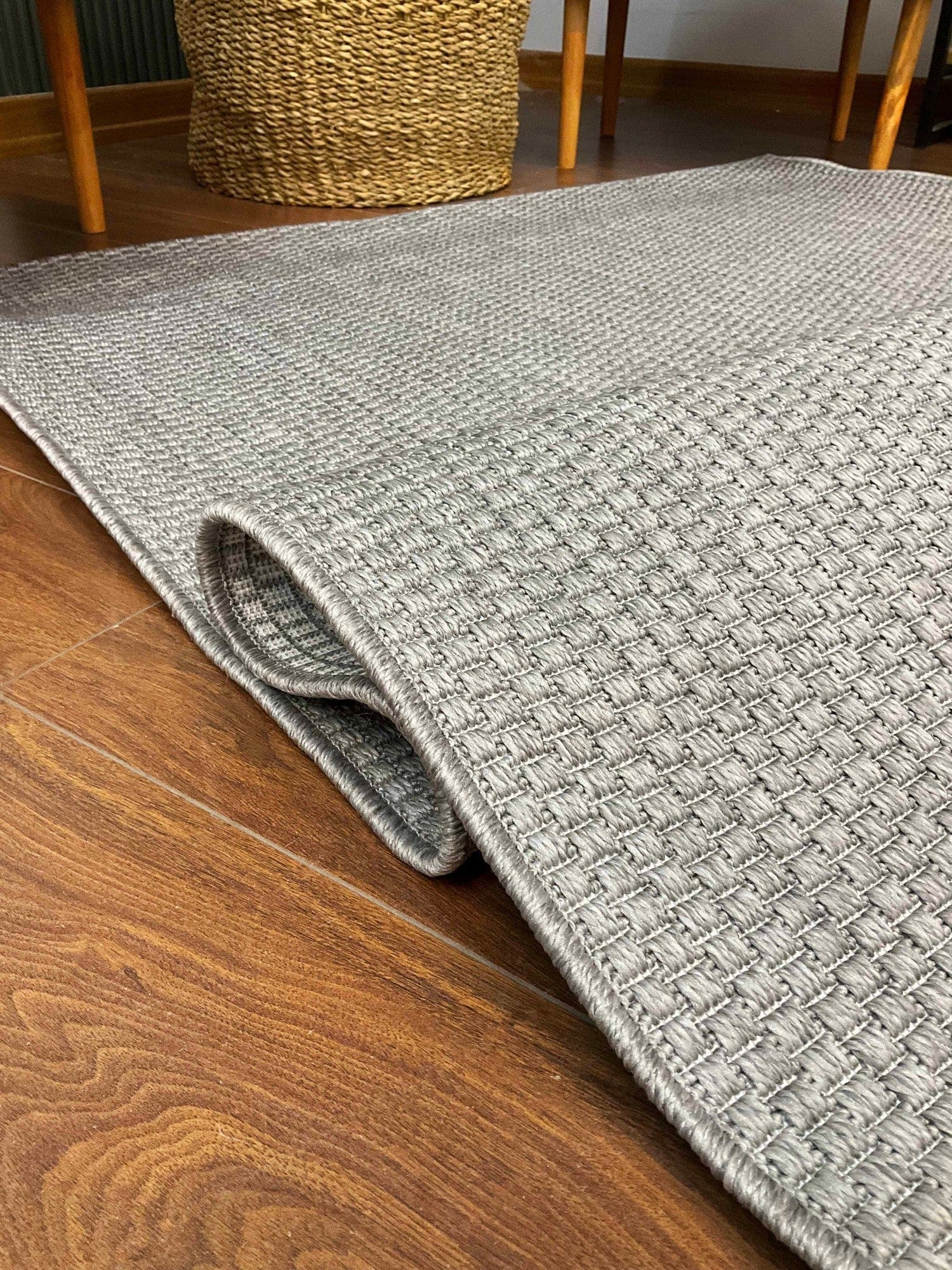 Covor TIMBER SISAL, 80x150 cm, forma dreptunghiulara, polipropilena, gri deschis