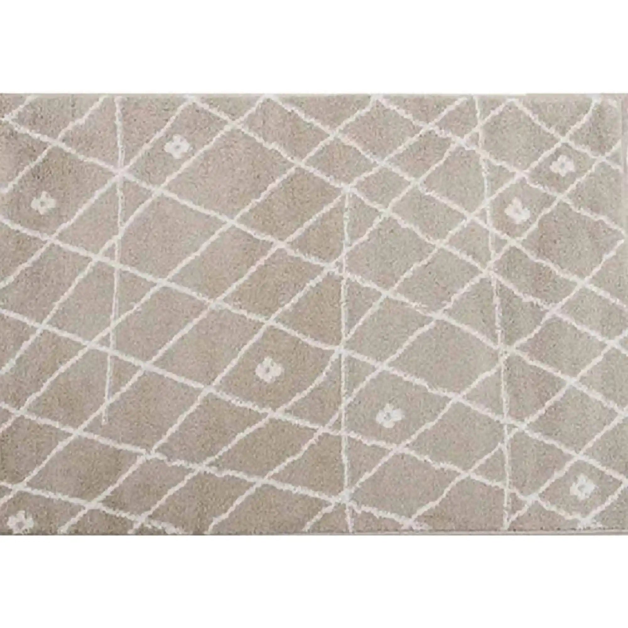 Covor TYRON, 133x190 cm, forma dreptunghiulara, polipropilena, bej/alb