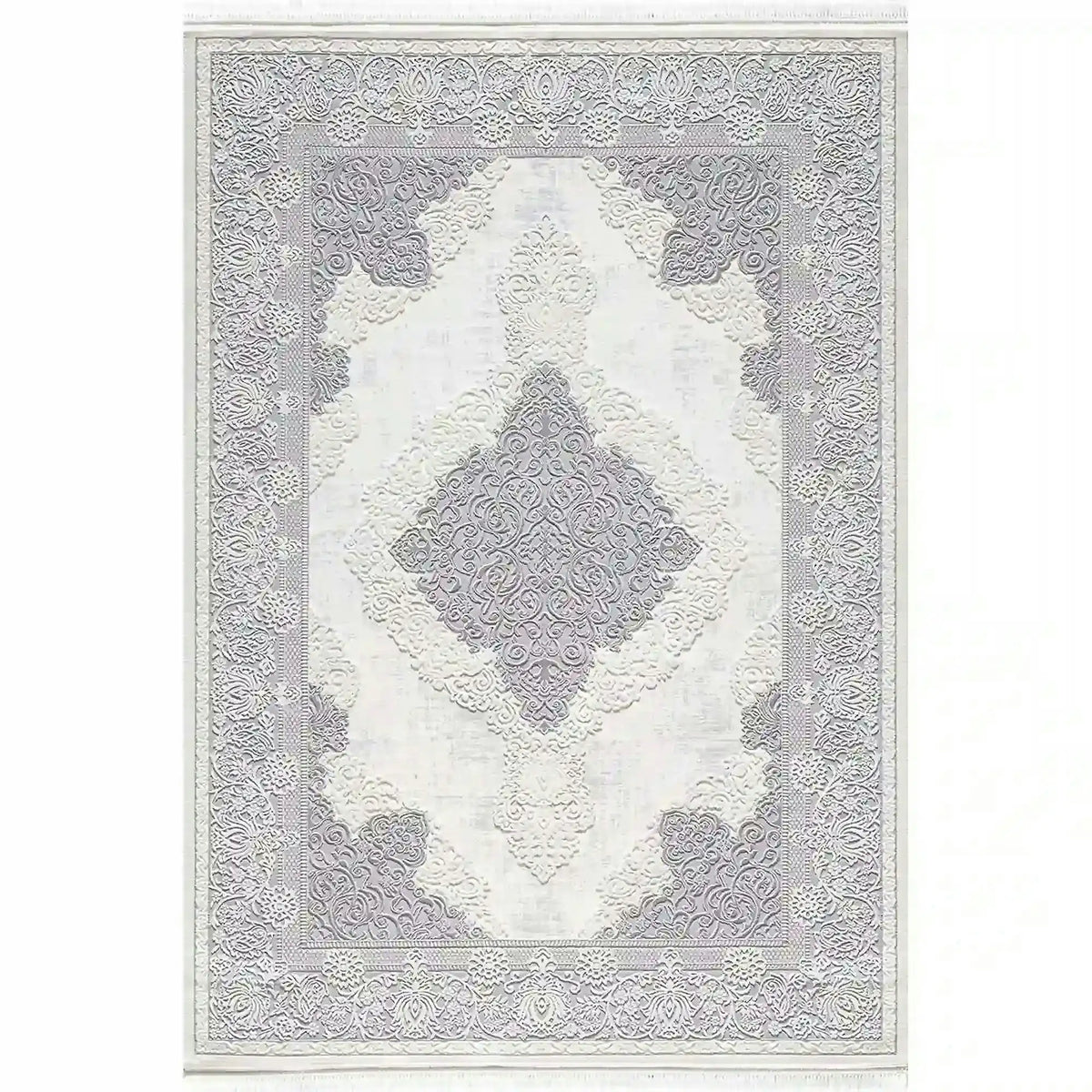 Covor VANESSA 06152A, 80x150 cm, forma dreptunghiulara, acril/poliester, gri/crem