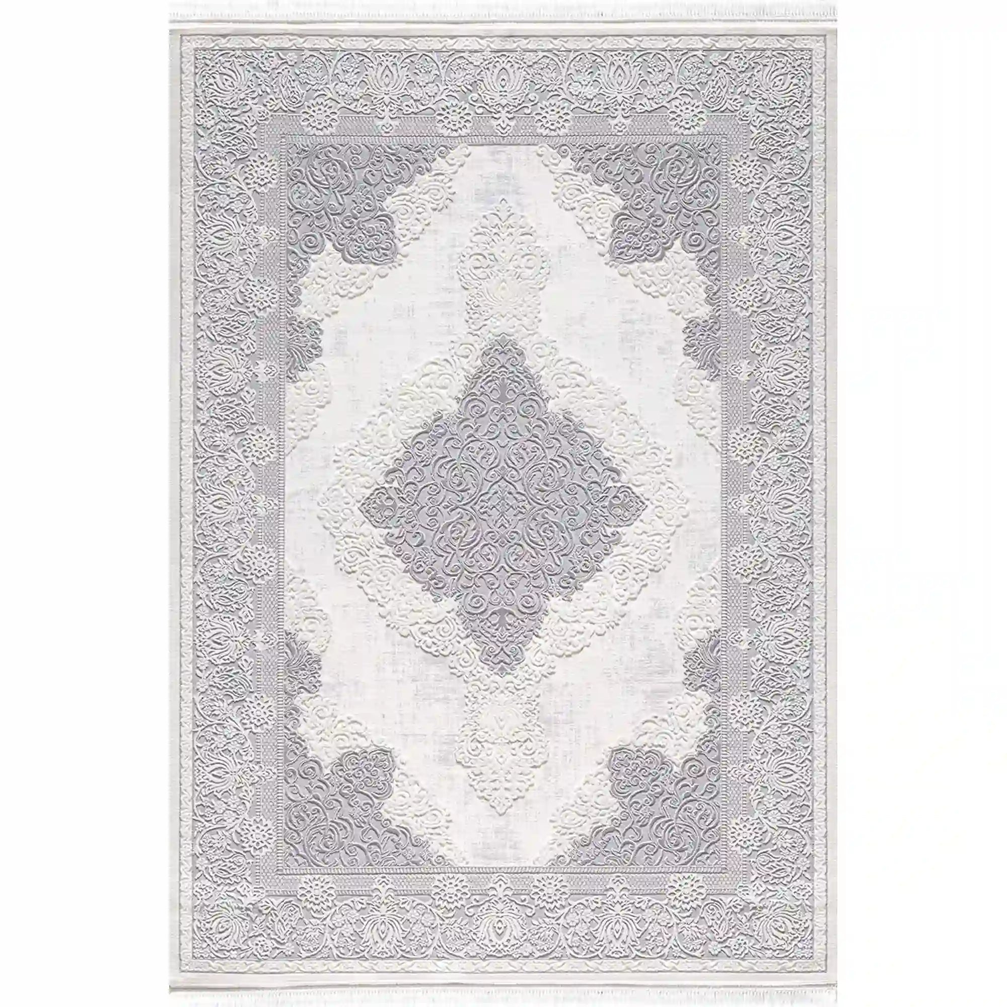 Covor VANESSA 06152A, 80x150 cm, forma dreptunghiulara, acril/poliester, gri/crem