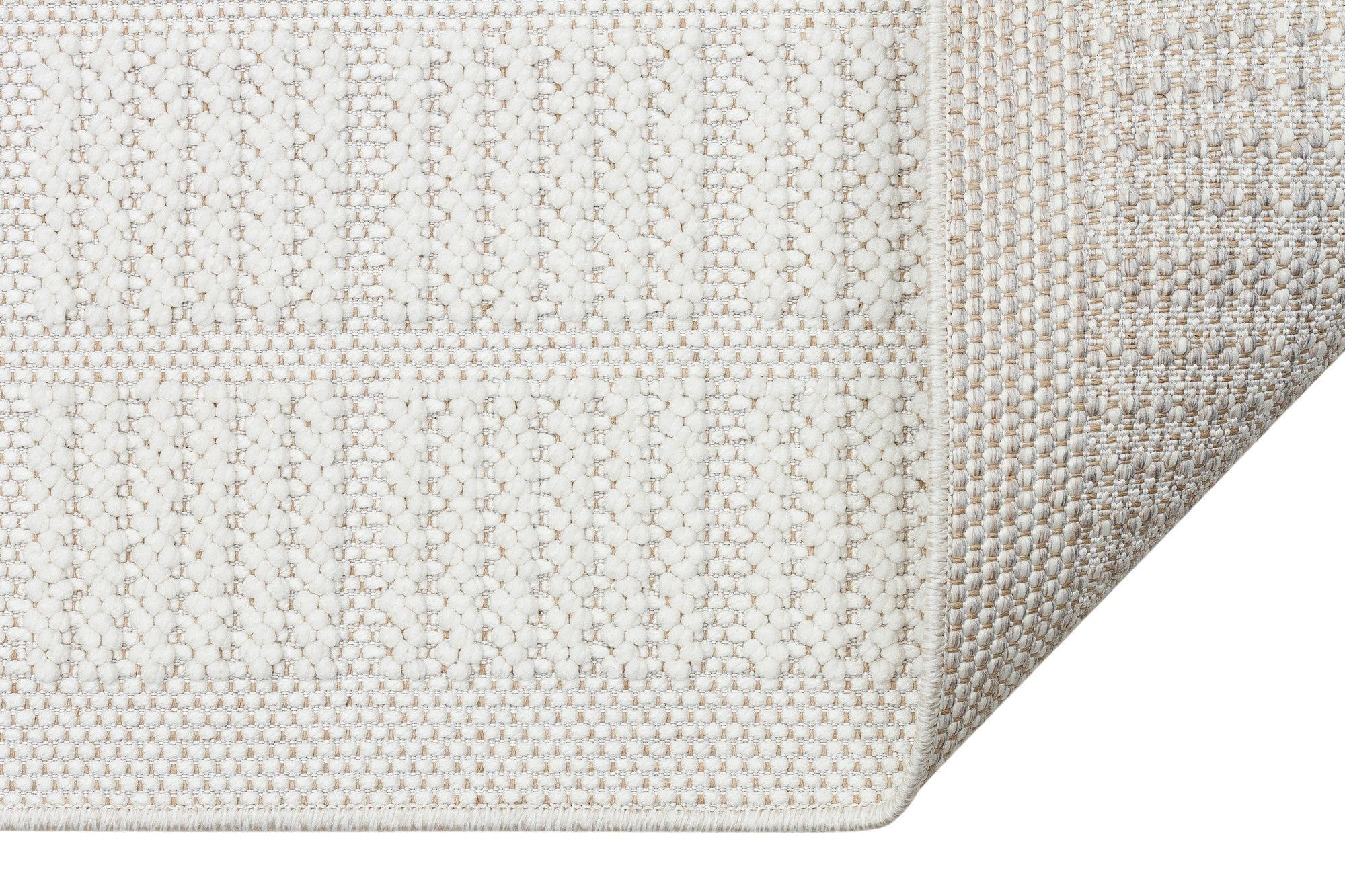 Covor YENI BUKLE KARE, 80x150 cm, forma dreptunghiulara, material tesut, crem