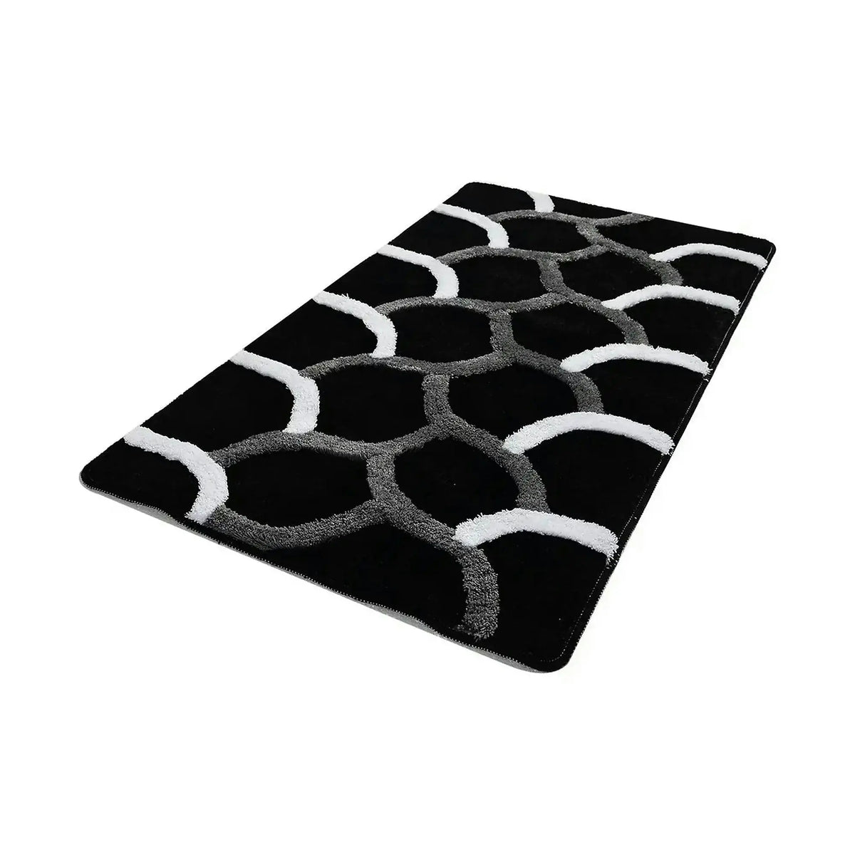 Covoras baie 359CHL1963, 70x120 cm, forma dreptunghiulara, acril, negru