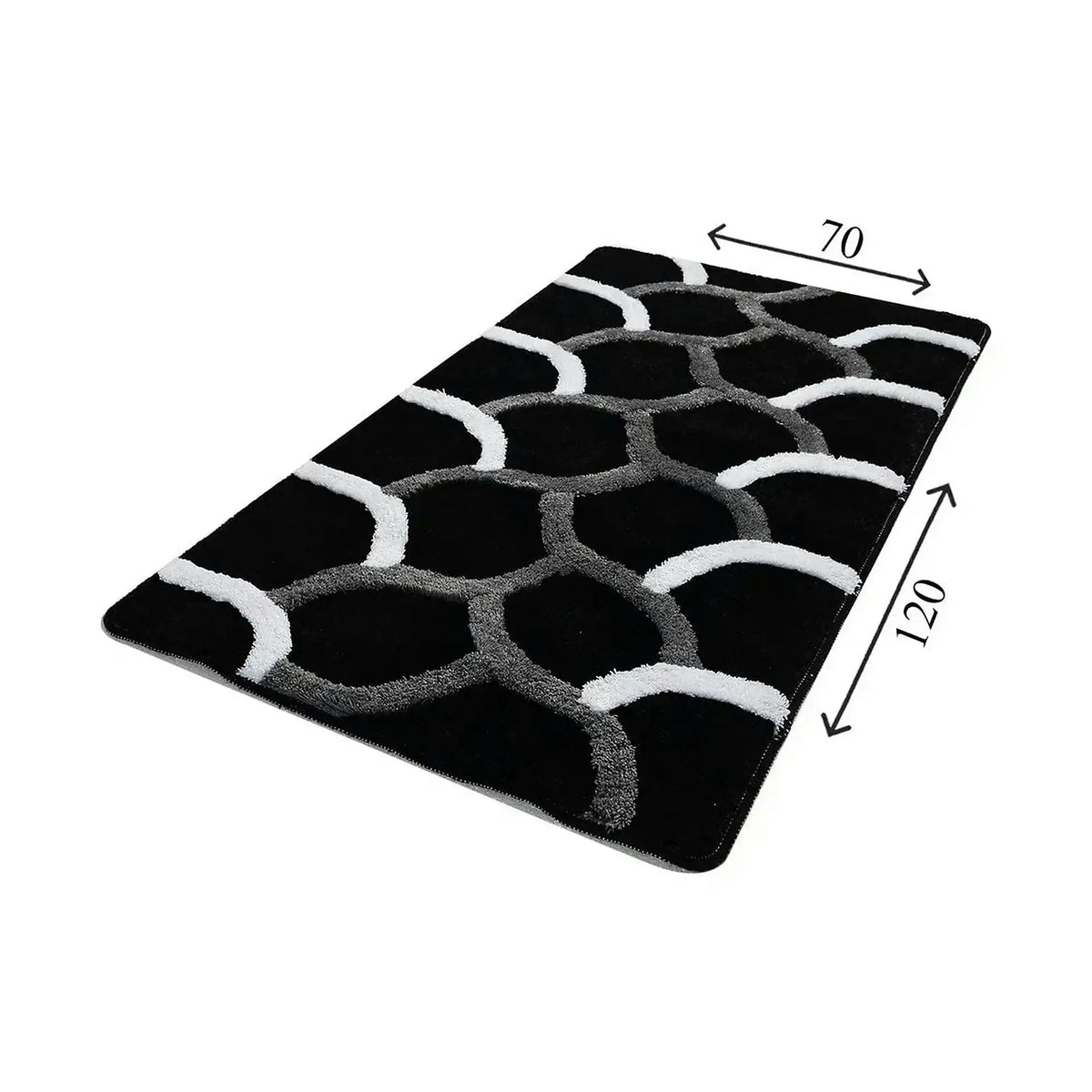 Covoras baie 359CHL1963, 70x120 cm, forma dreptunghiulara, acril, negru