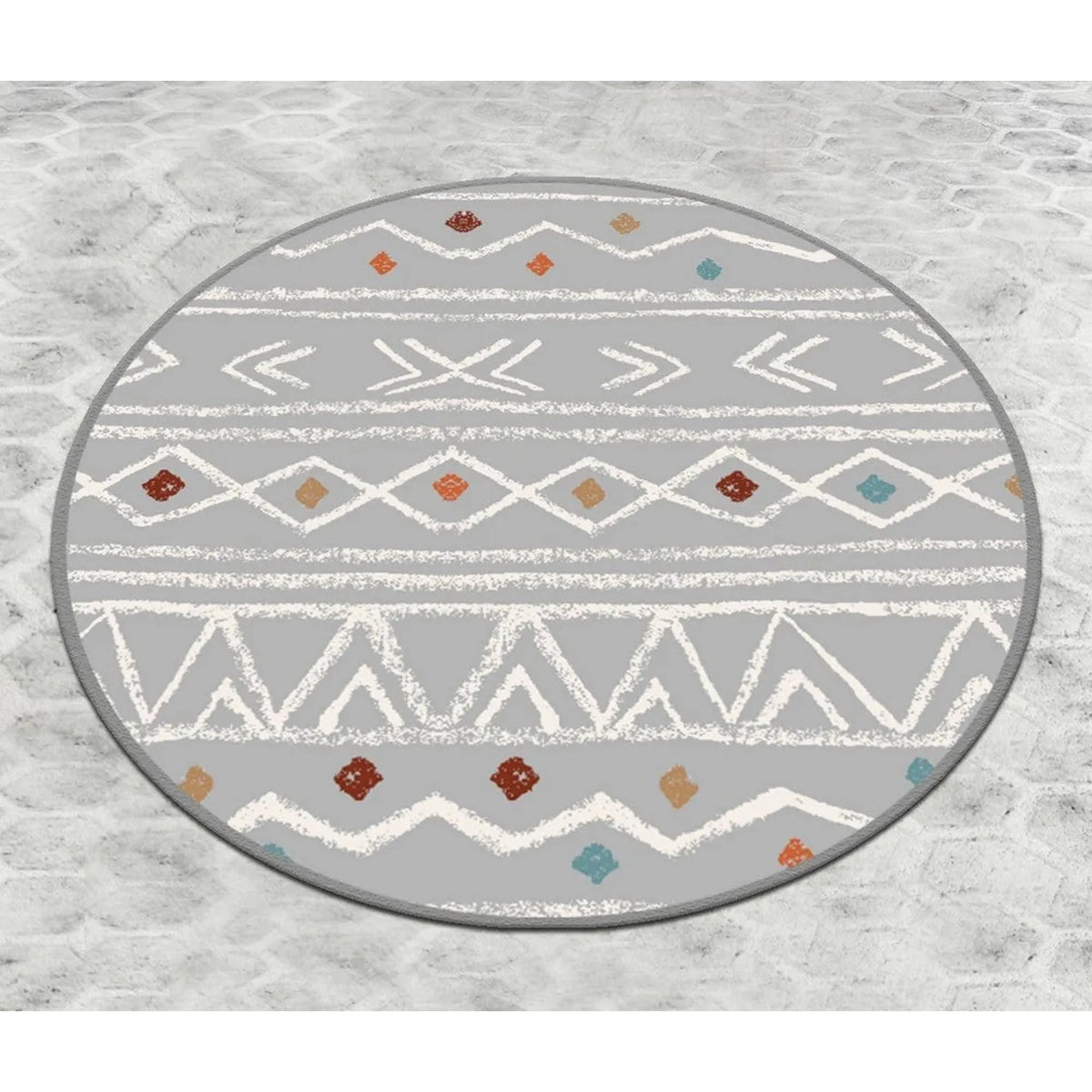 Covoras baie BALLOCCO, 80x80 cm, forma rotunda, poliester, multicolor