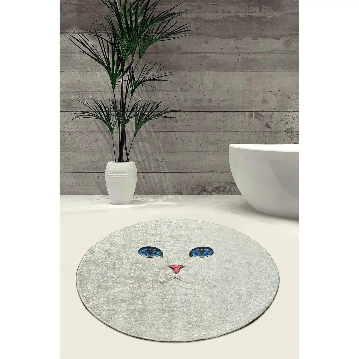 Covoras baie BLUE EYES DJT, 100x100 cm, forma rotunda, poliester, multicolor