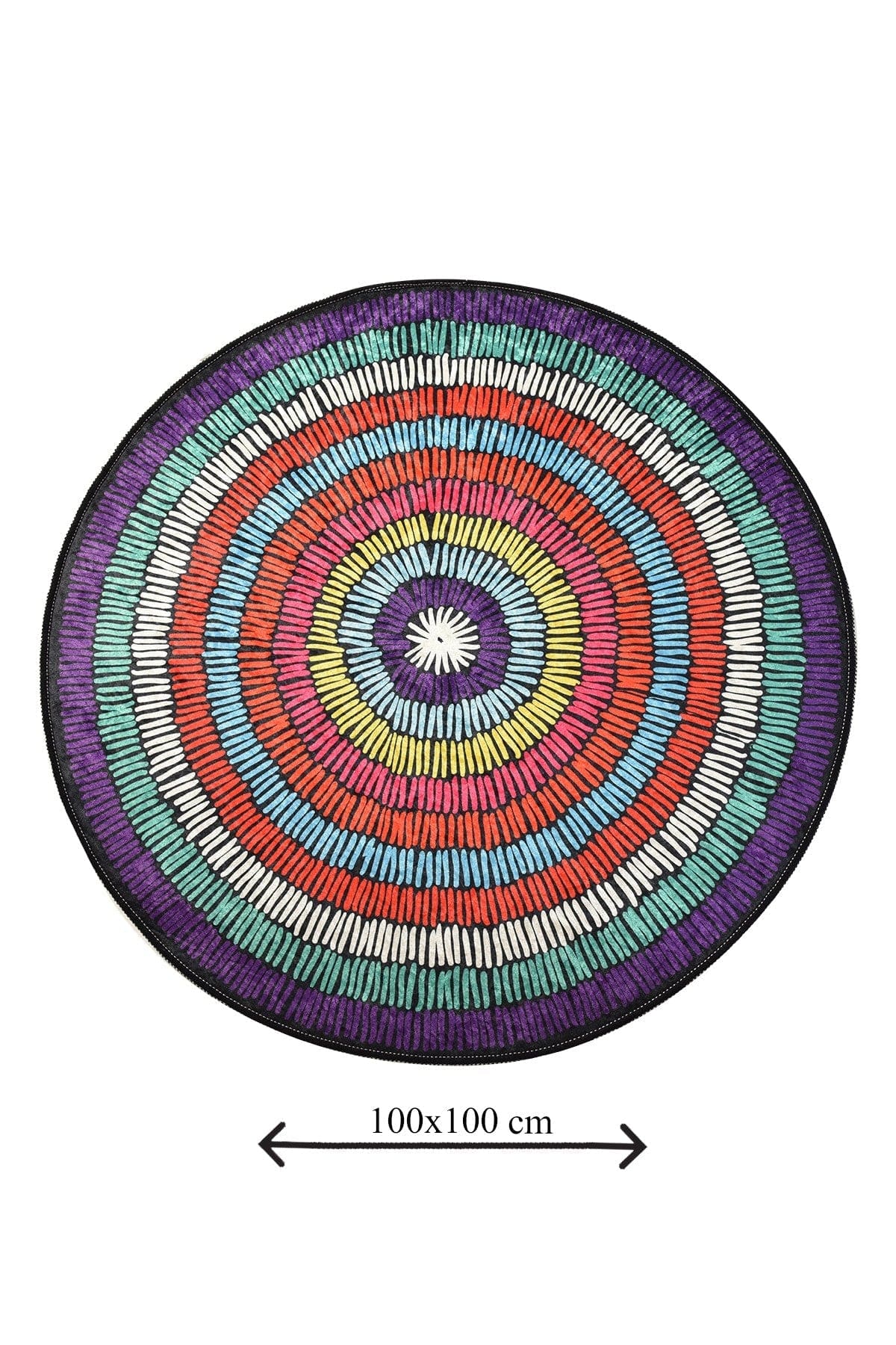 Covoras baie BUBBLE, 100x100 cm, forma rotunda, poliester, multicolor