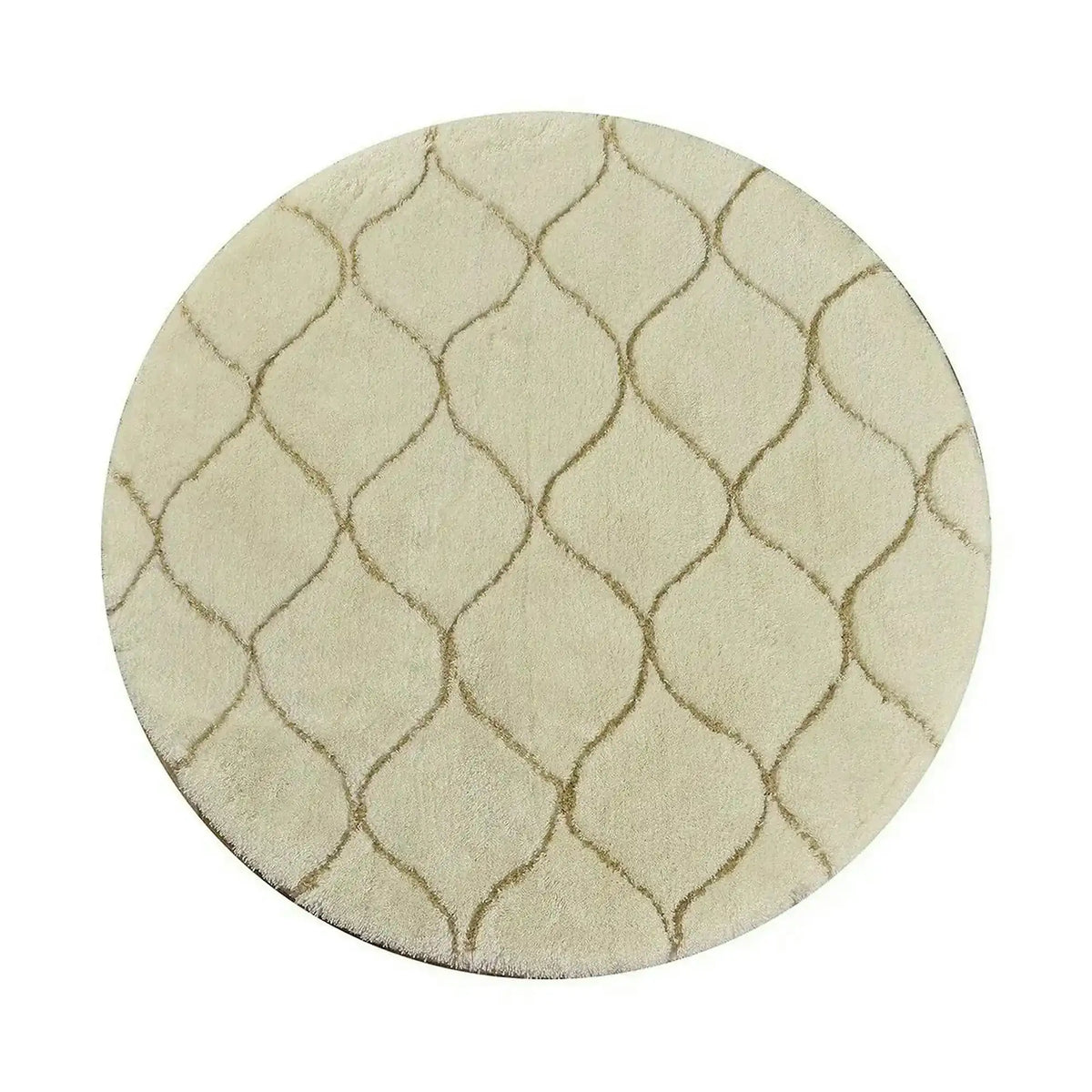 Covoras baie INFINITY, 90x90 cm, forma rotunda, acril, bej
