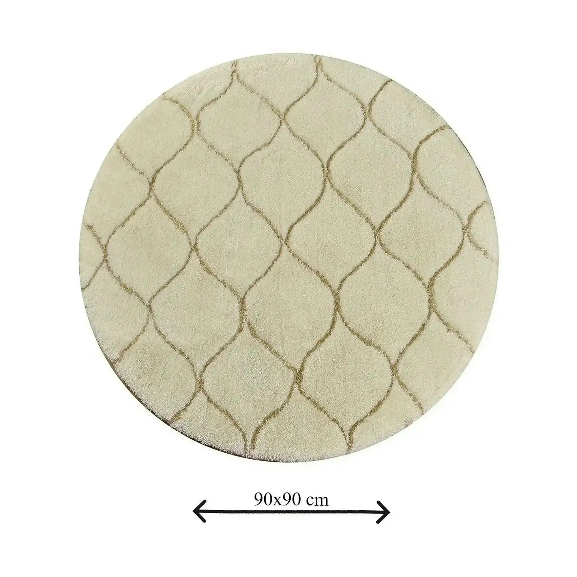 Covoras baie INFINITY, 90x90 cm, forma rotunda, acril, bej
