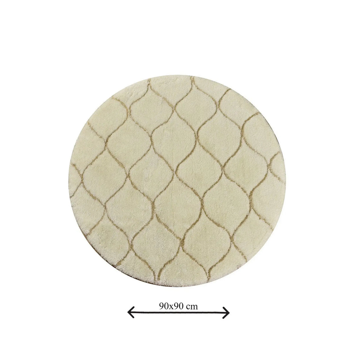 Covoras baie INFINITY, 90x90 cm, forma rotunda, acril, bej