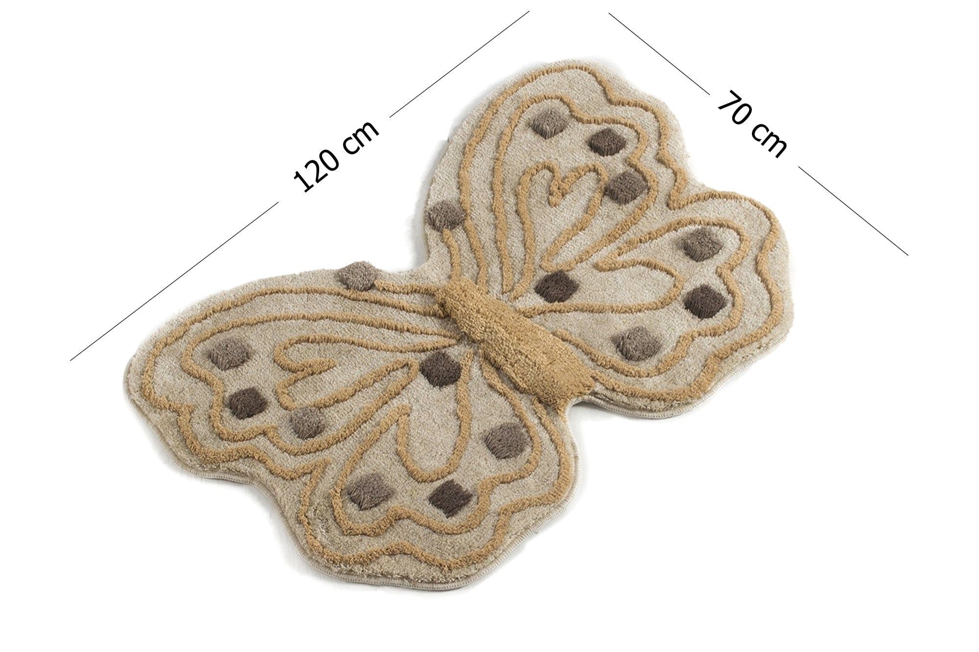 Covoras baie KELEBEK, 70x120 cm, forma atipica, acril, maro