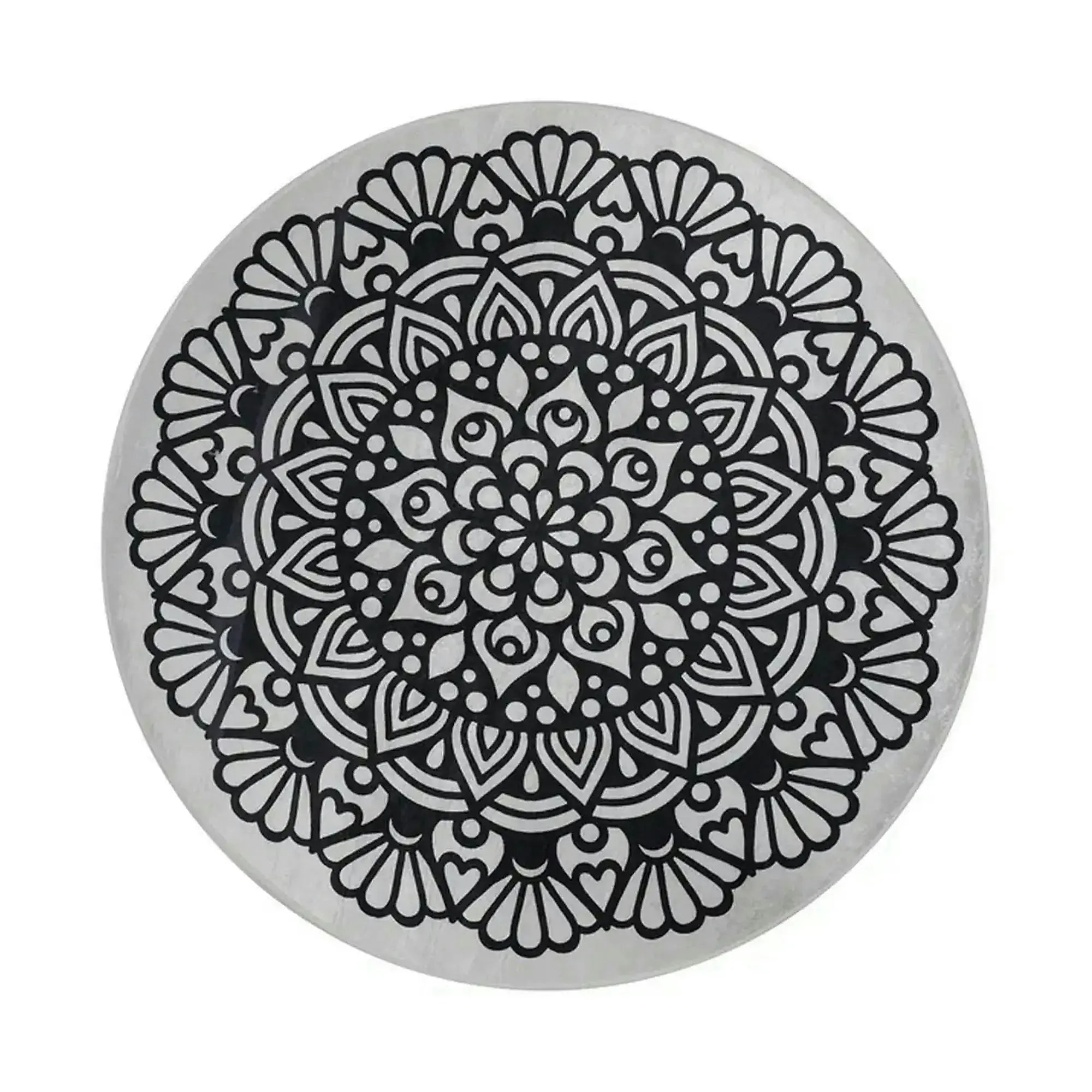 Covoras baie KOZZY, 140x140 cm, forma rotunda, poliester, negru