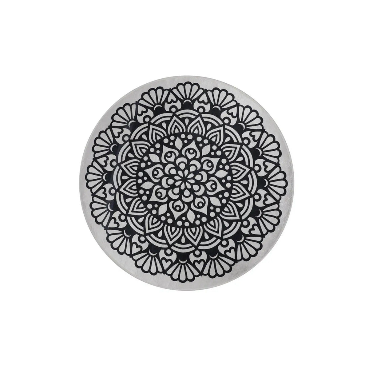 Covoras baie KOZZY, 140x140 cm, forma rotunda, poliester, negru