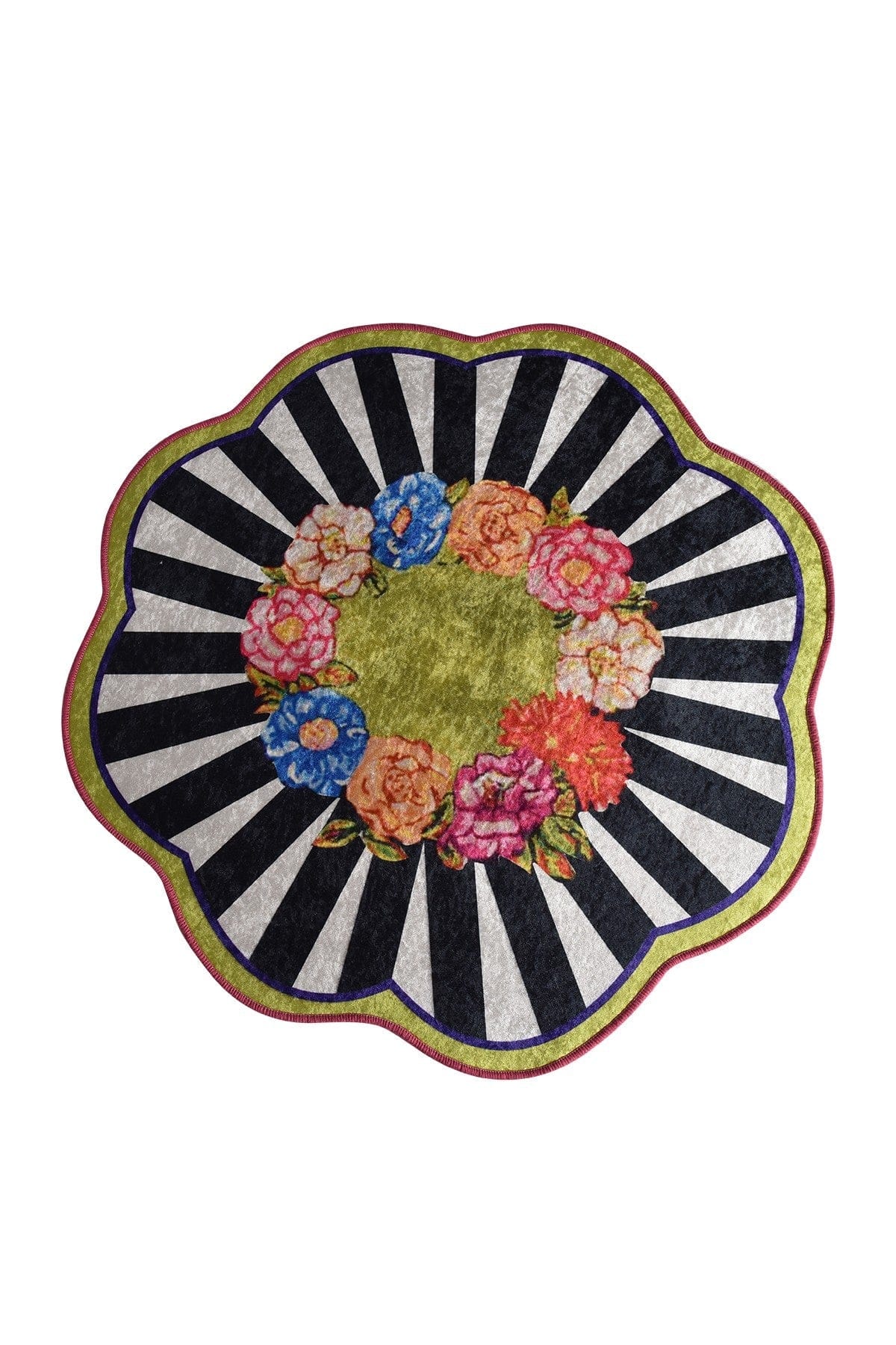 Covoras baie LOAN, 140x140 cm, forma rotunda, poliester, multicolor