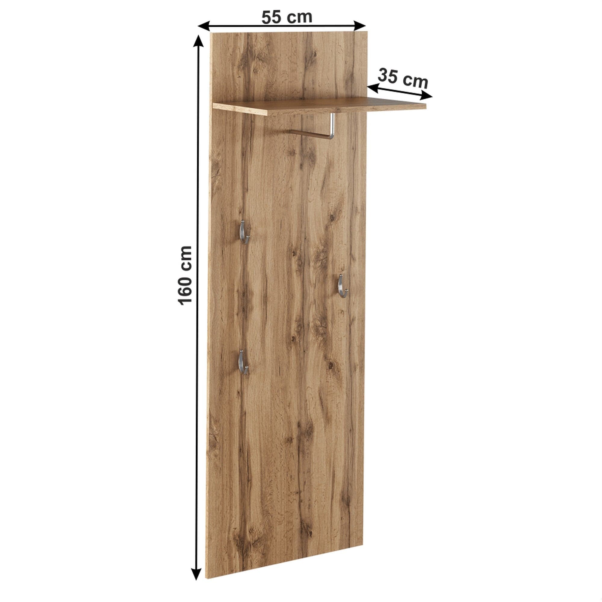Cuier CYRIL TIP 5, stejar wotan, DTD laminat, 55x35x160 cm