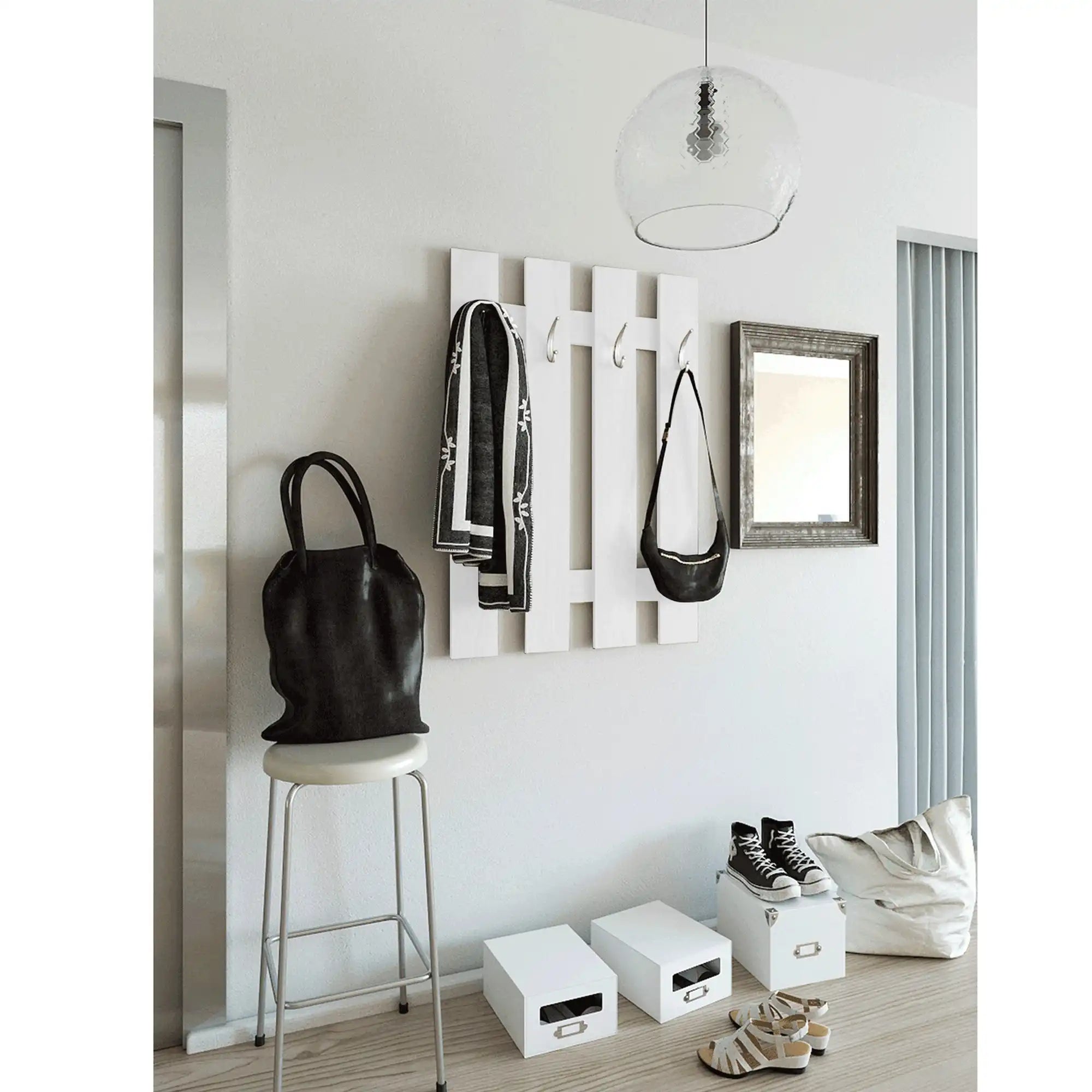 Cuier de perete KORADO NEW KV11, alb, PAL, 70x3x100 cm