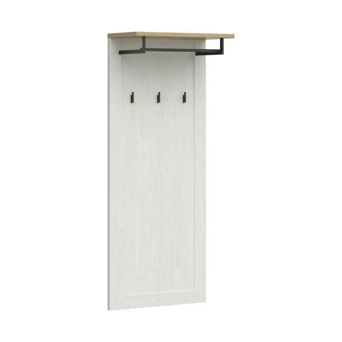 Cuier hol LOKSA, alb/stejar, PAL laminat, 59x30x143 cm