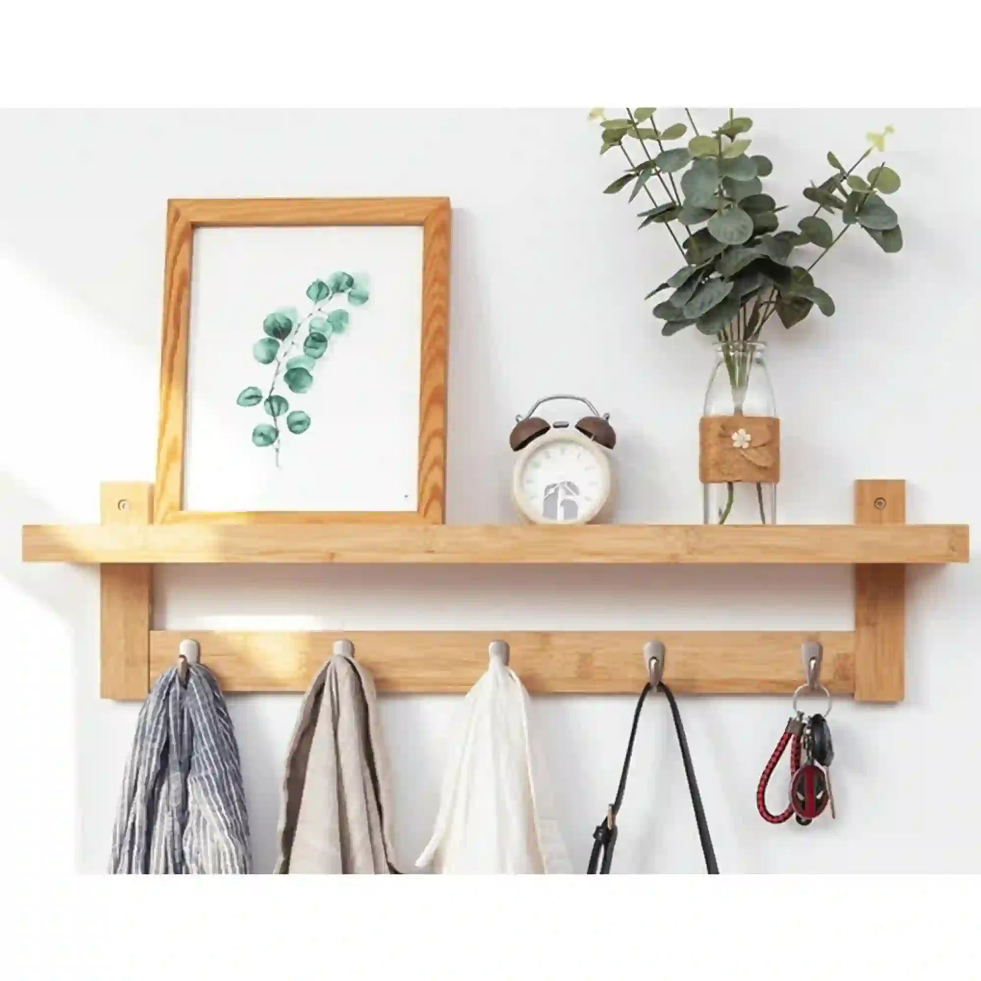 Cuier JODA TYP 1, stejar, bambus/otel, 79x8x12 cm