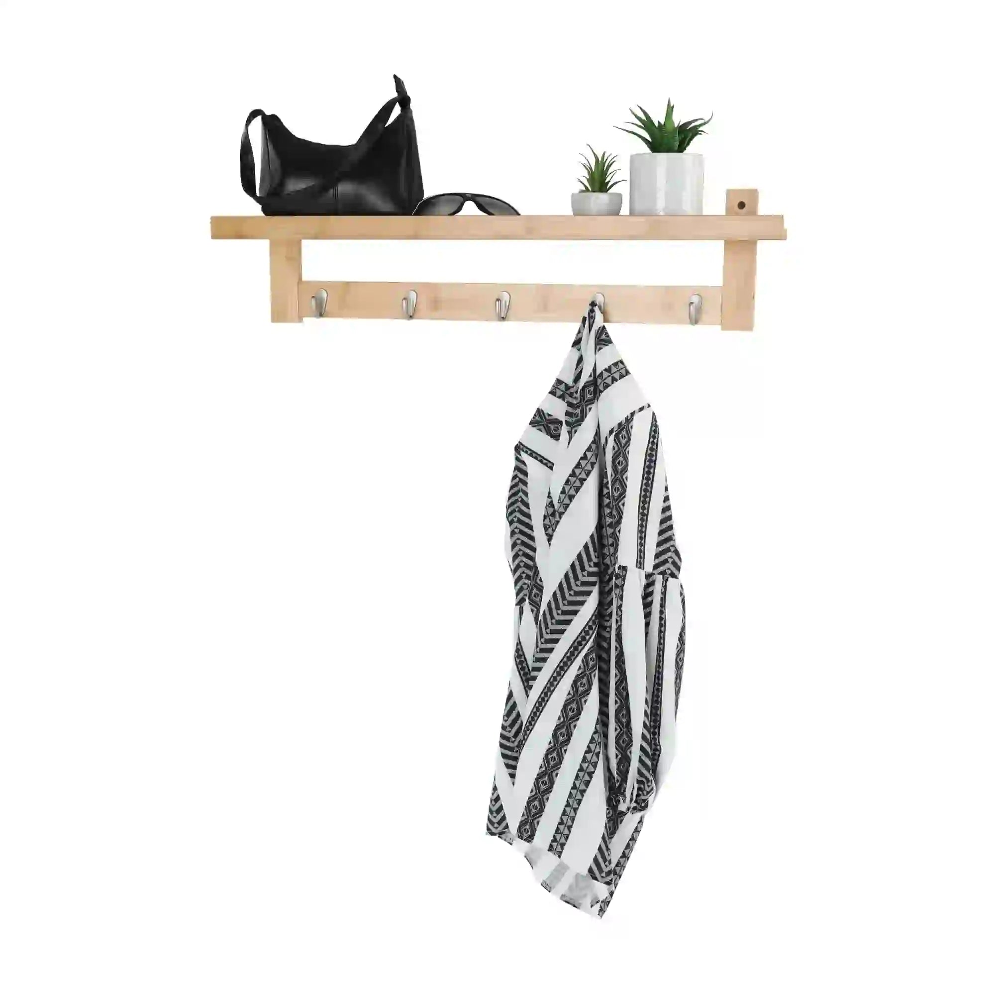 Cuier JODA TYP 1, stejar, bambus/otel, 79x8x12 cm