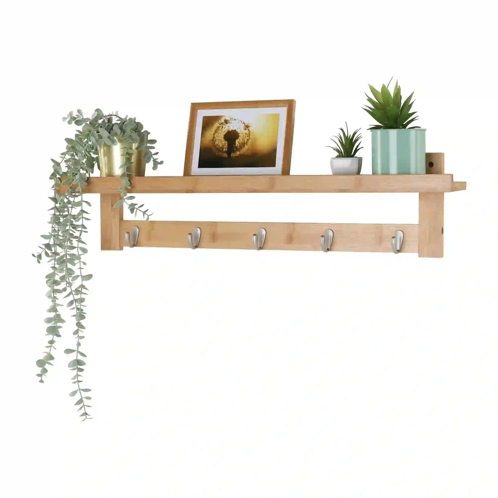 Cuier JODA TYP 1, stejar, bambus/otel, 79x8x12 cm