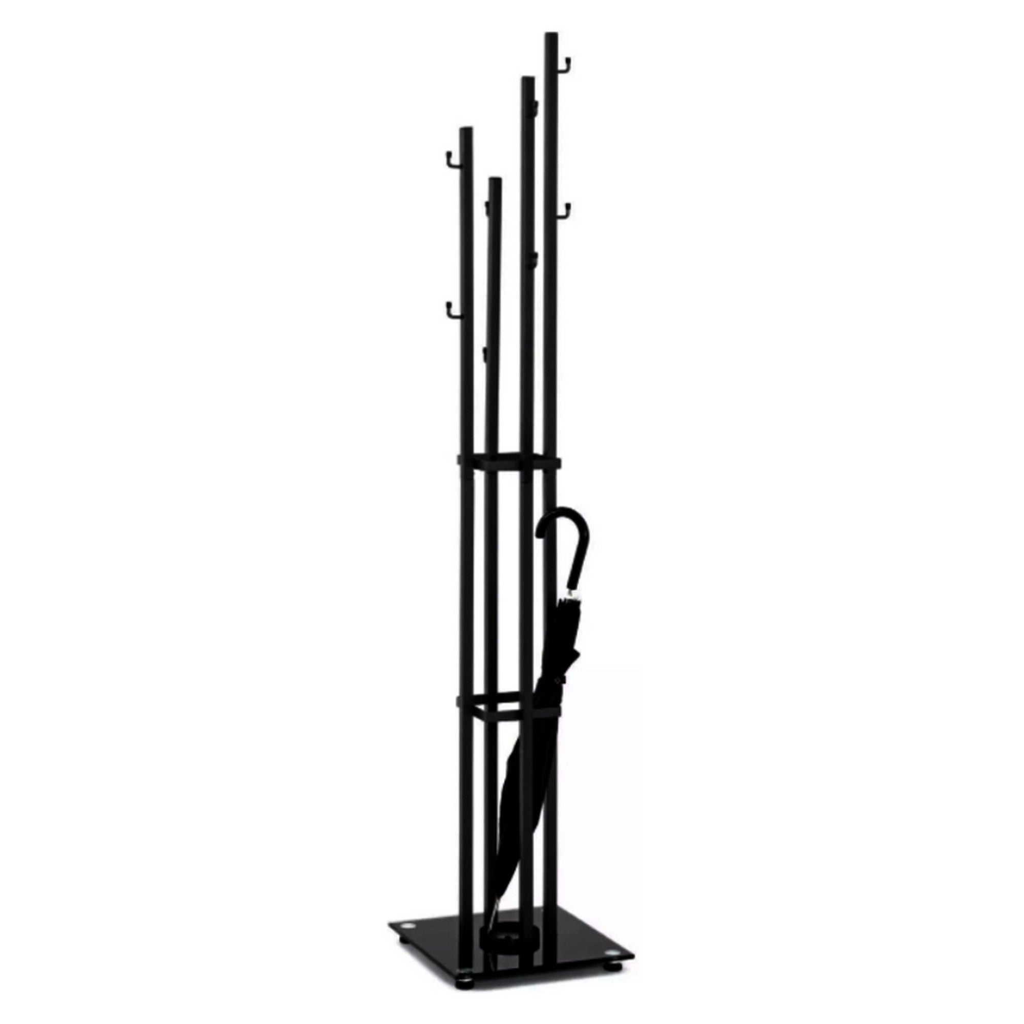Cuier LEANDER, negru, metal, 35x35x182 cm