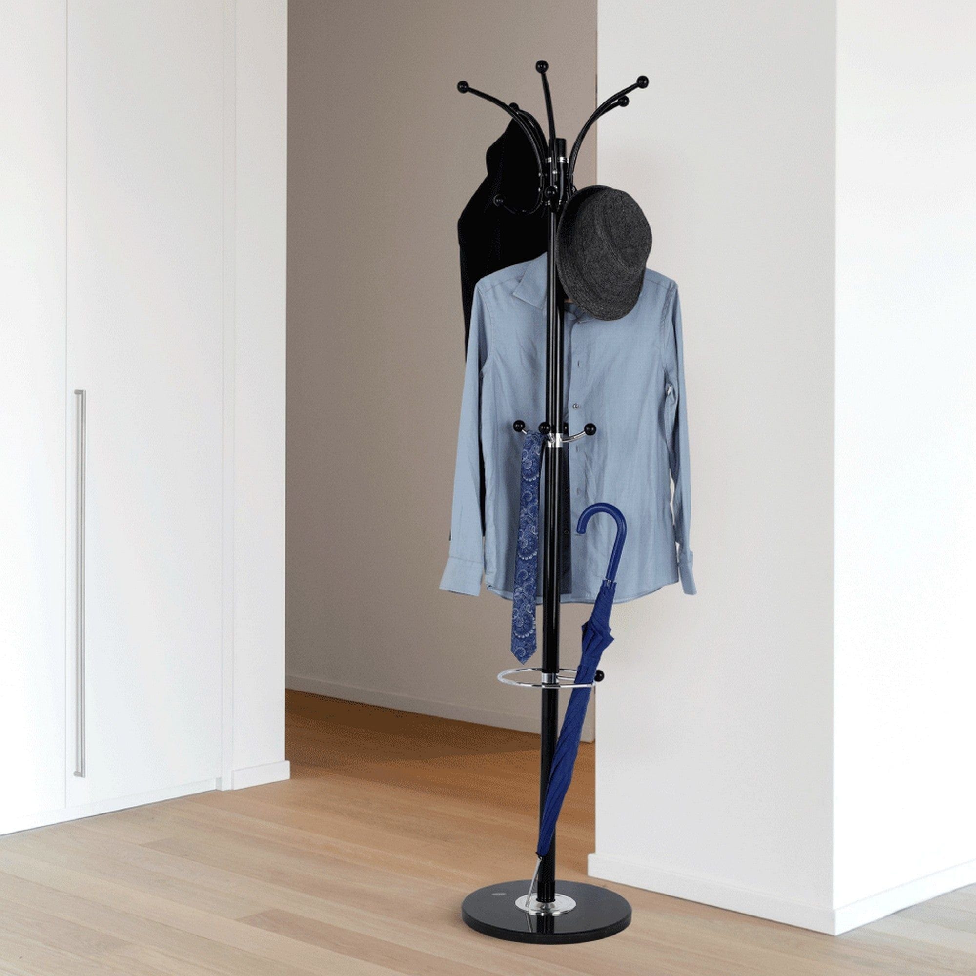 Cuier pom ALAN NEW, negru, metal/marmura, 37x175 cm