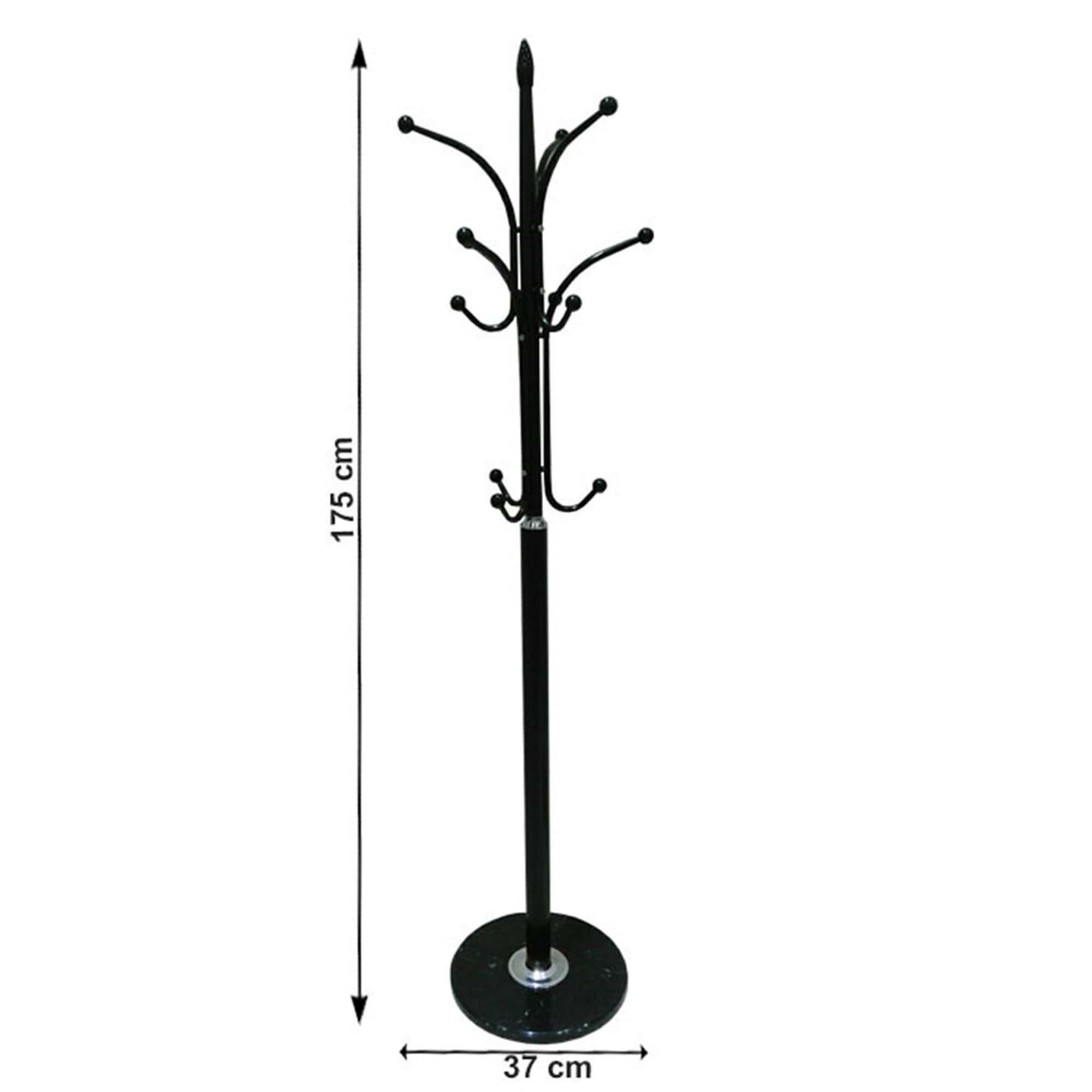 Cuier pom BELVIN, negru, metal/marmura, 37x175 cm
