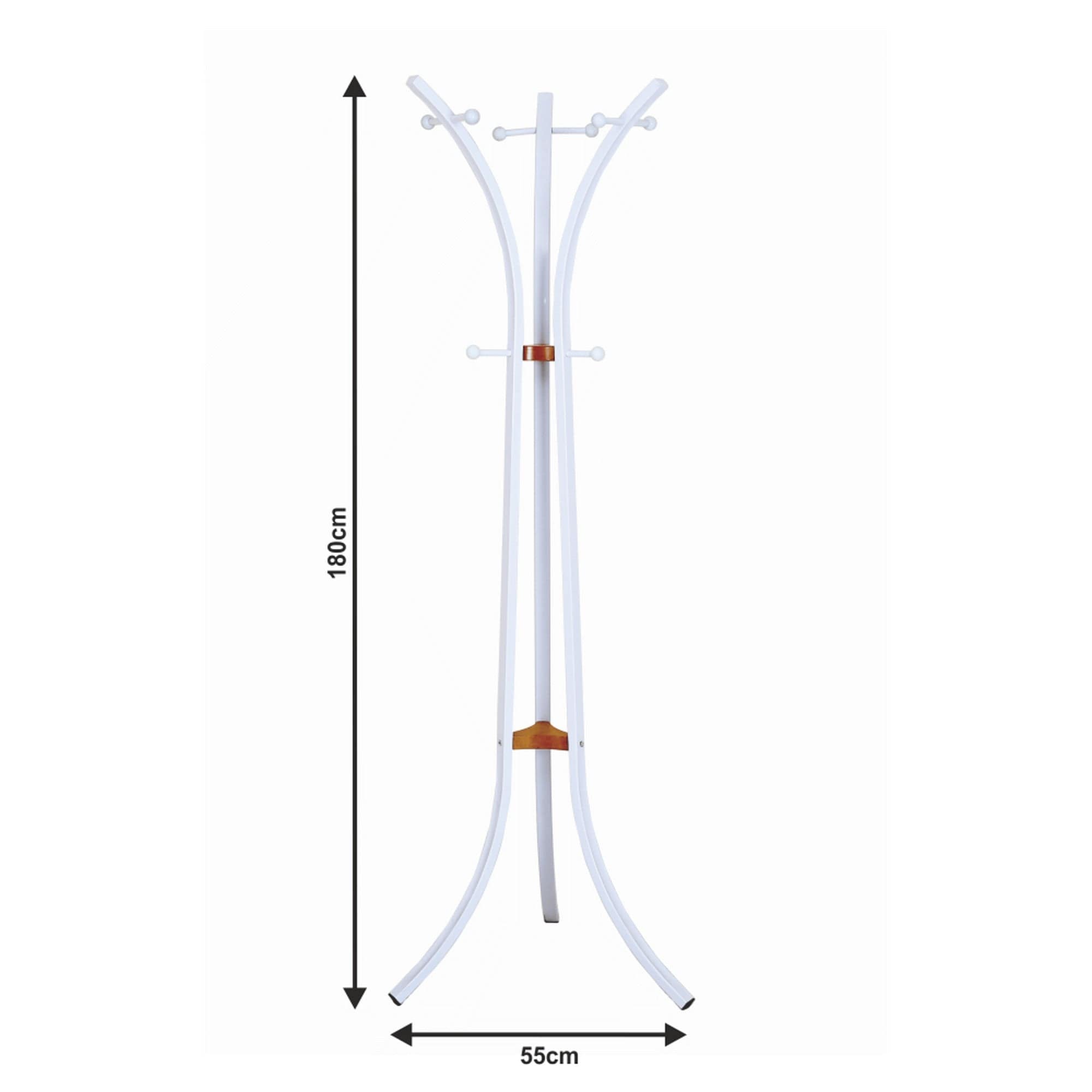 Cuier pom CALVIN, alb, metal, 55x180 cm