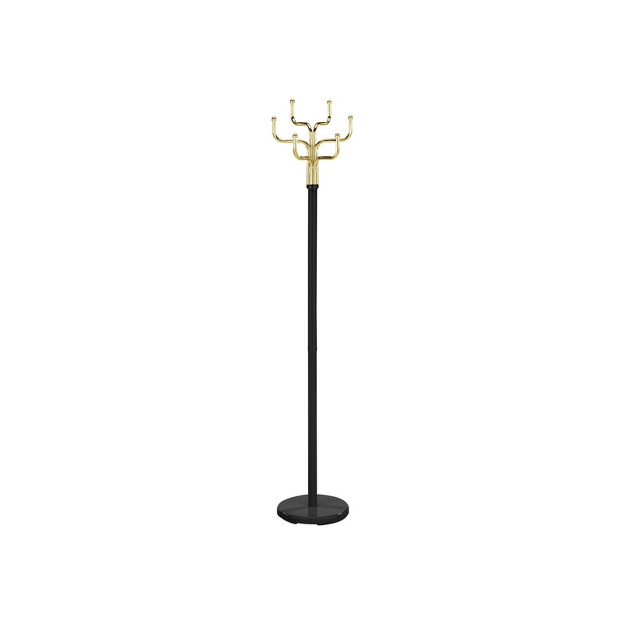 Cuier pom COSMIC, negru/auriu, metal, 34x30x176 cm