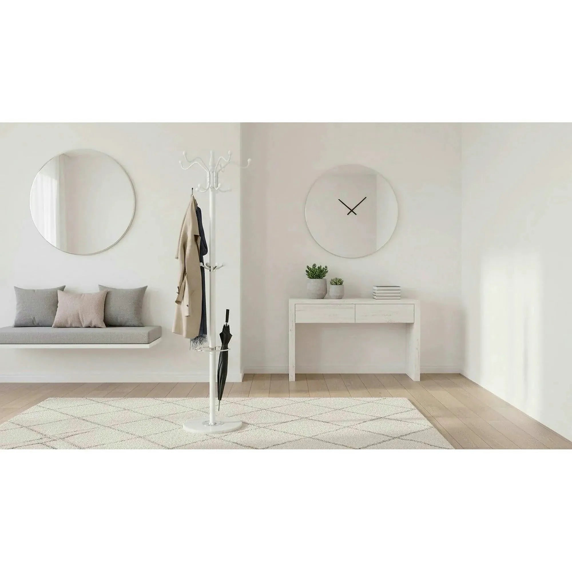 Cuier pom ELOS, alb, metal/marmura, 37x175 cm