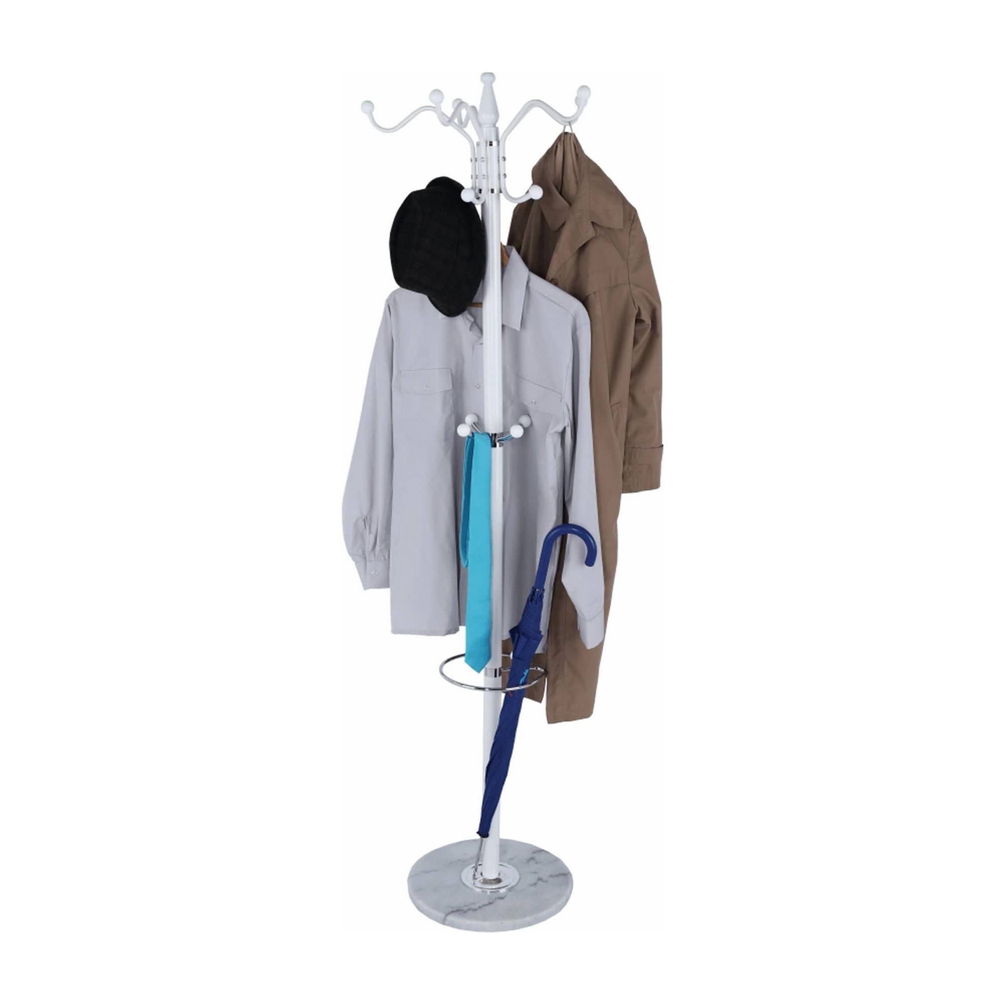 Cuier pom ELOS, alb, metal/marmura, 37x175 cm