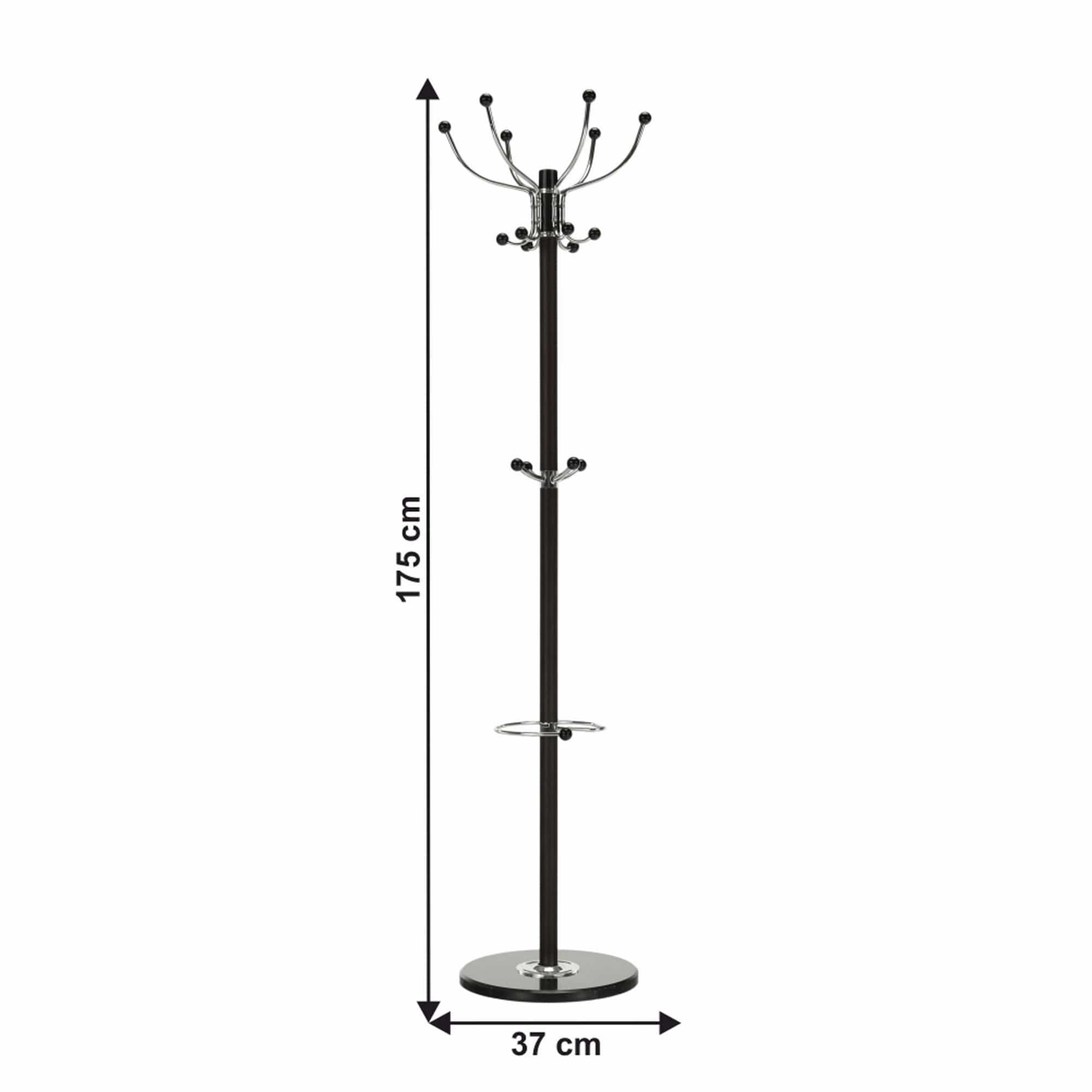 Cuier pom JIMY NEW, negru, metal/marmura, 37x175 cm