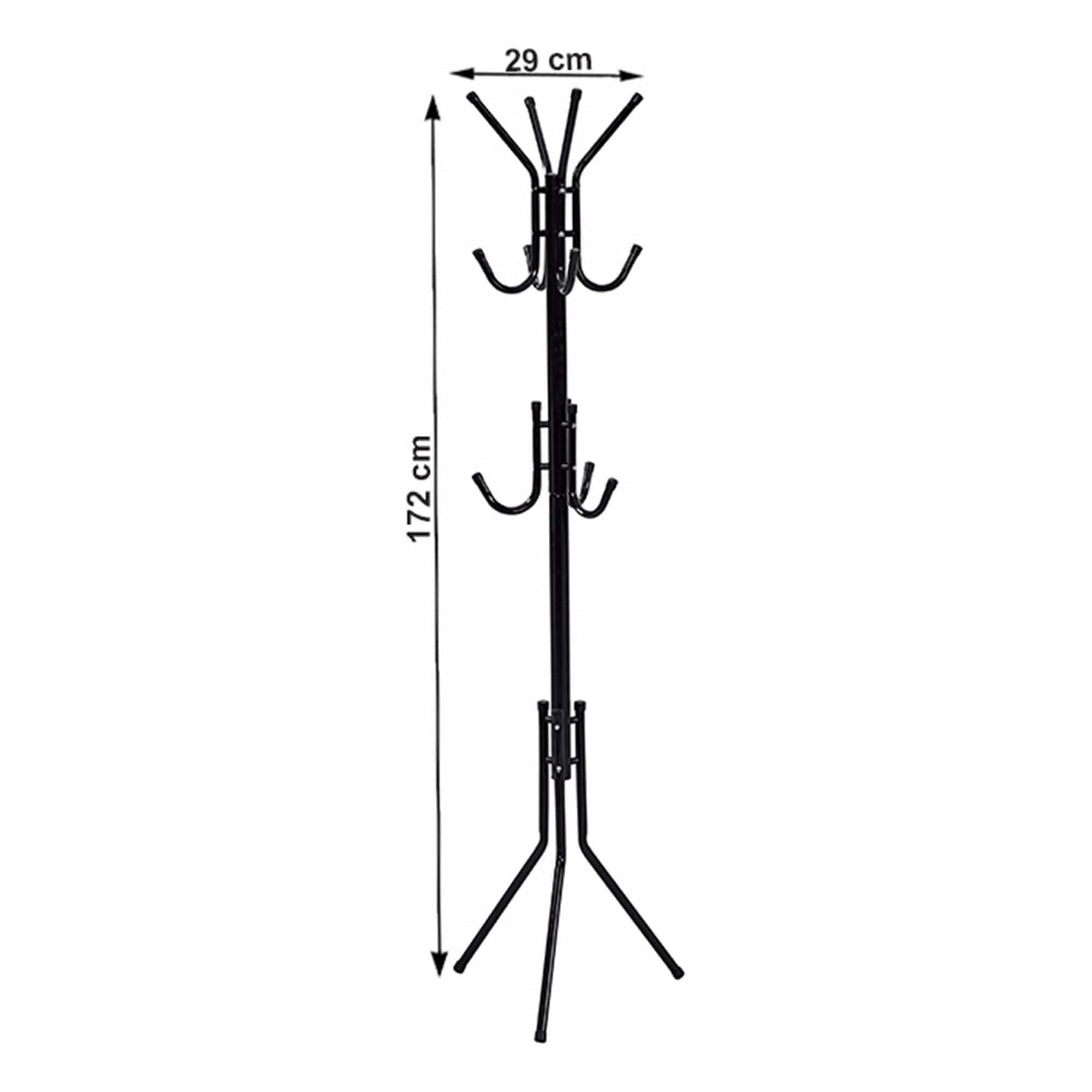 Cuier pom LORIK, negru, metal/plastic, 29x172 cm