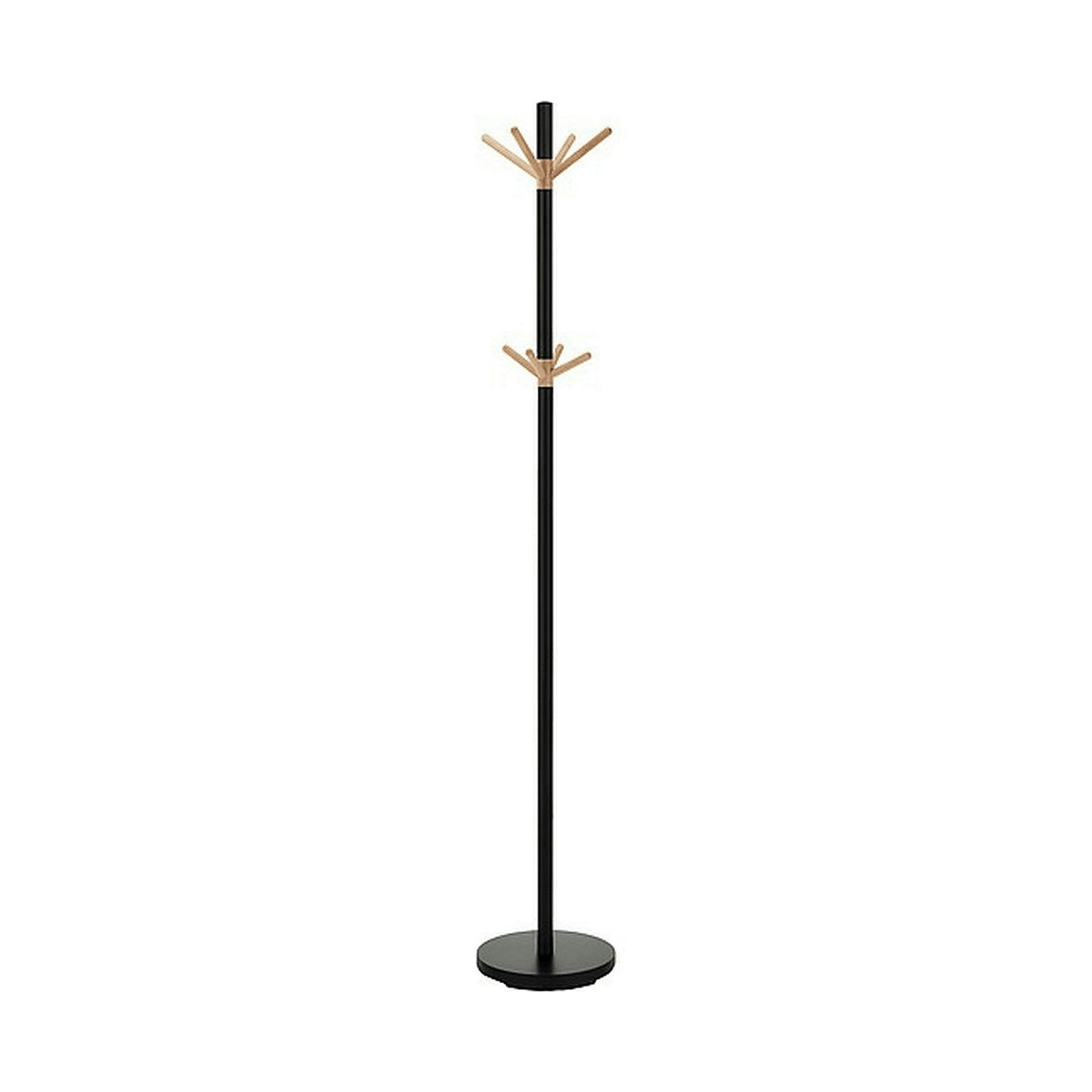 Cuier pom UNO, negru/fag, metal, 30x174 cm