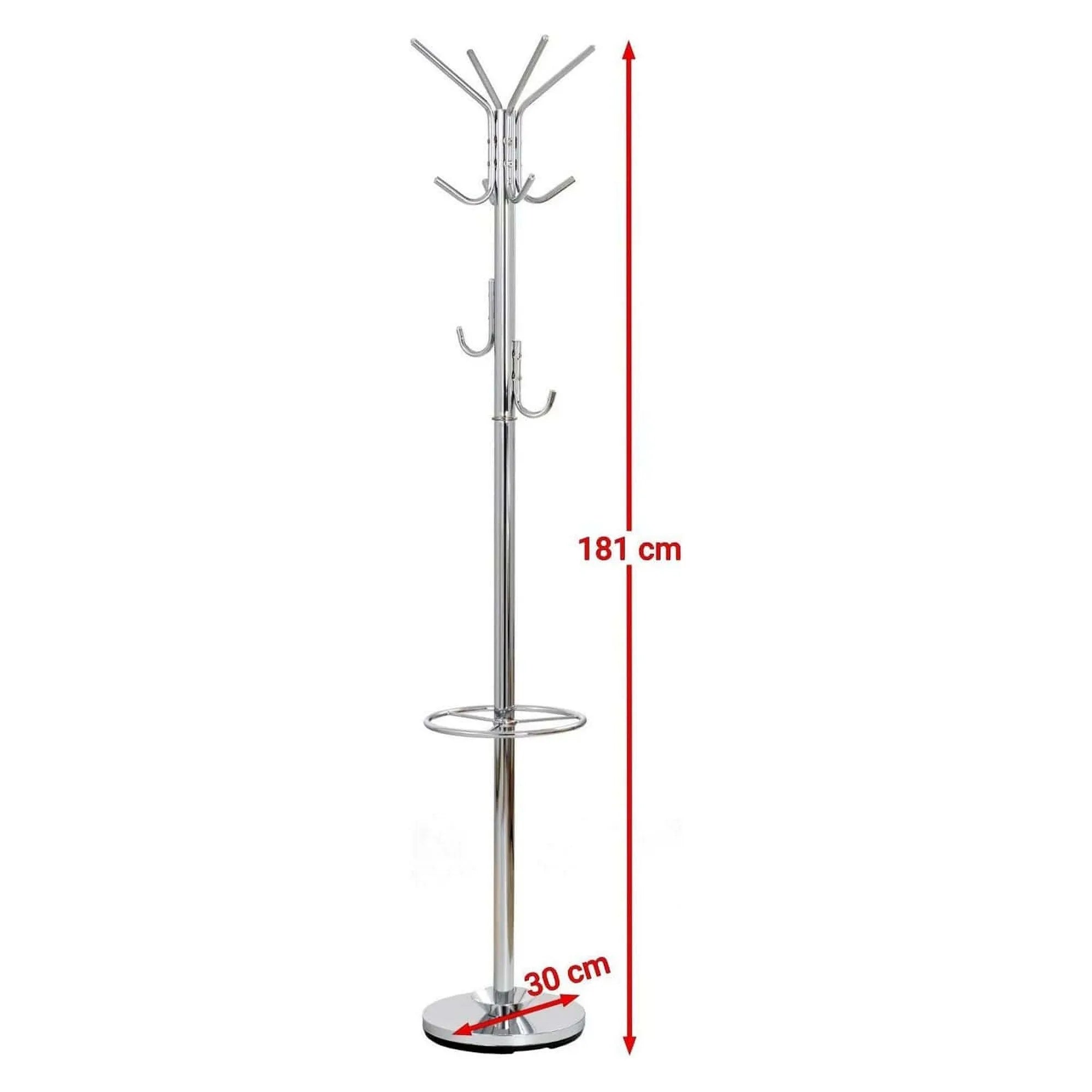 Cuier pom W24, crom, otel, 30x181 cm