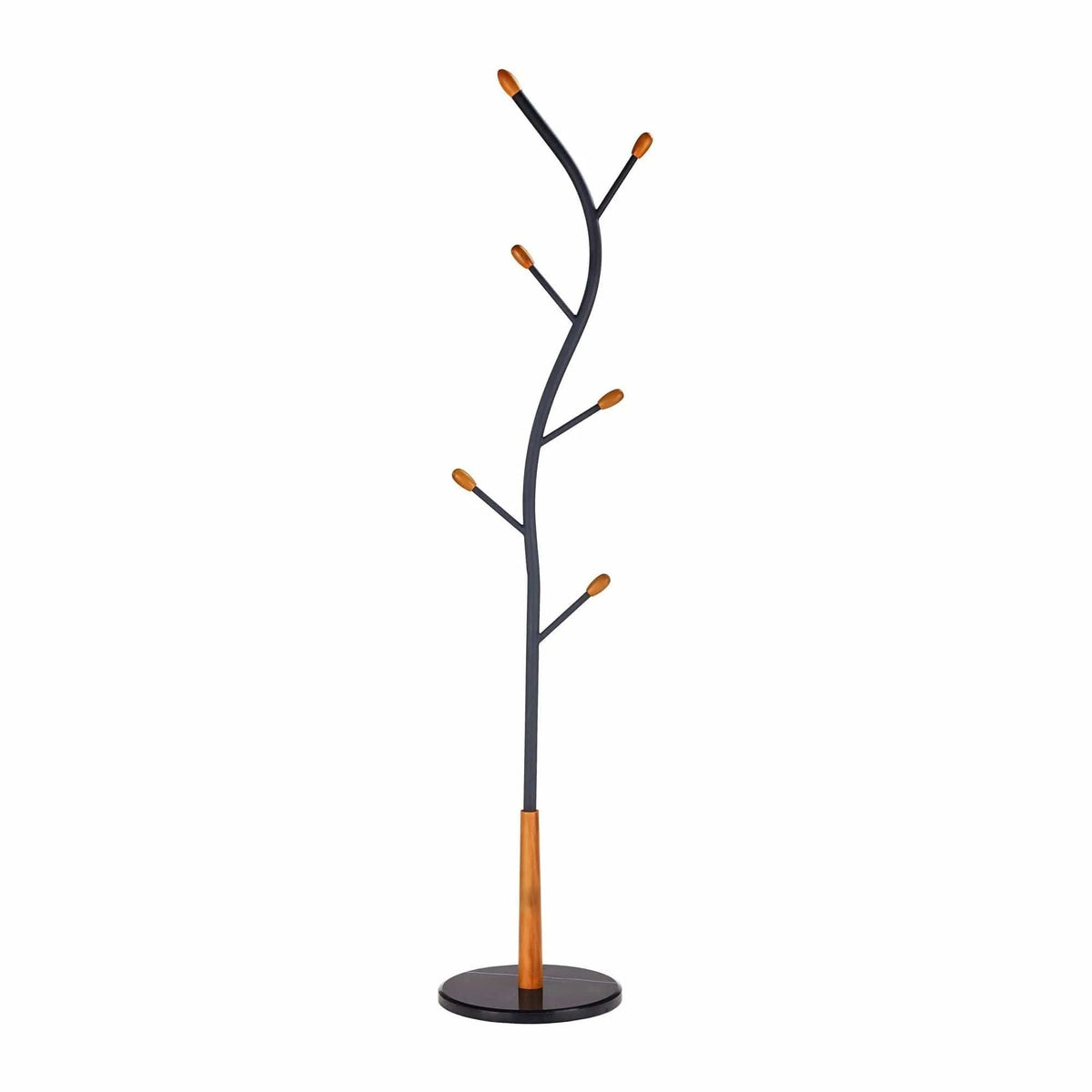 Cuier pom W45, negru, otel/lemn, 38x186 cm