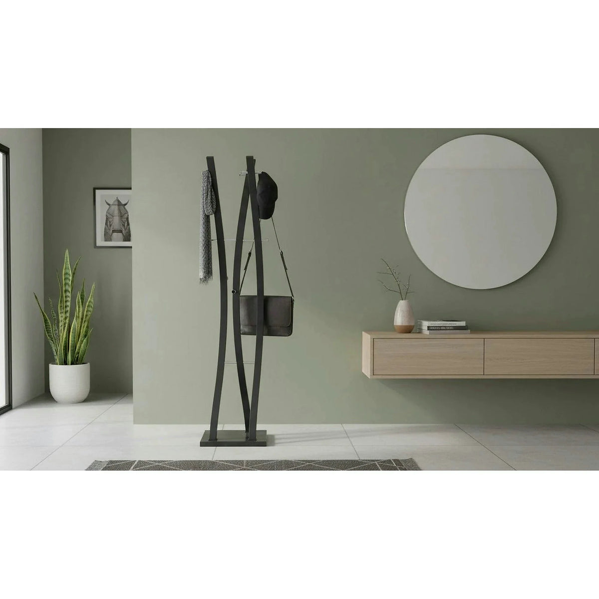 Cuier pom W50, negru, metal, 35x179 cm