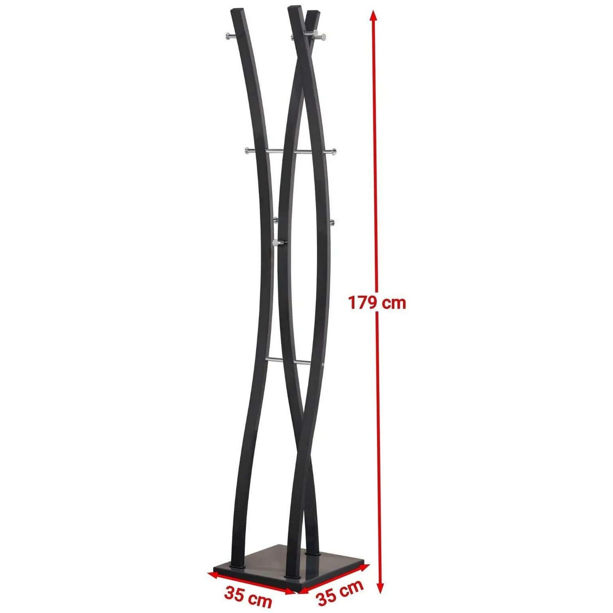 Cuier pom W50, negru, metal, 35x179 cm