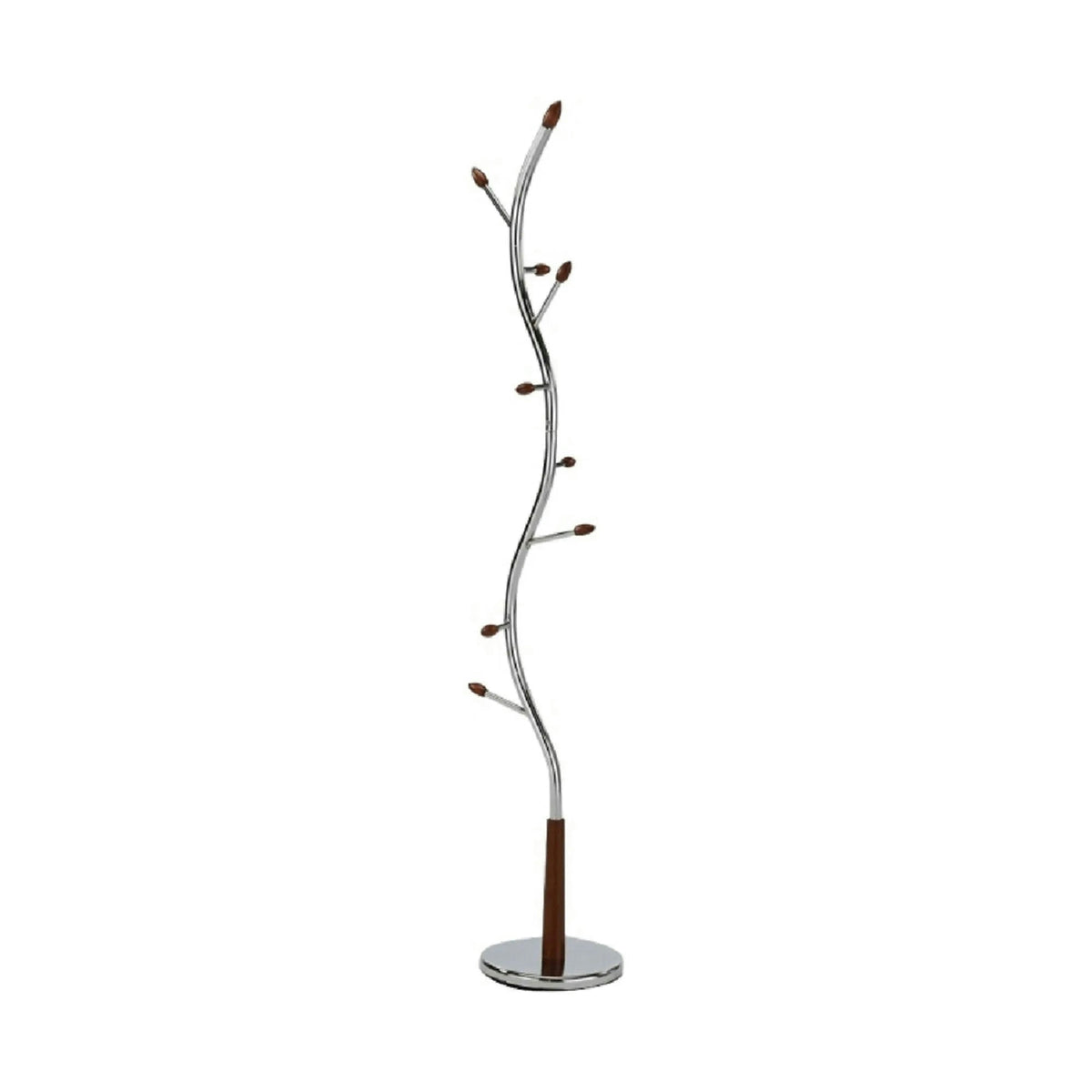 Cuier pom ZORO NEW, nuc/crom, lemn/metal, 31x182 cm