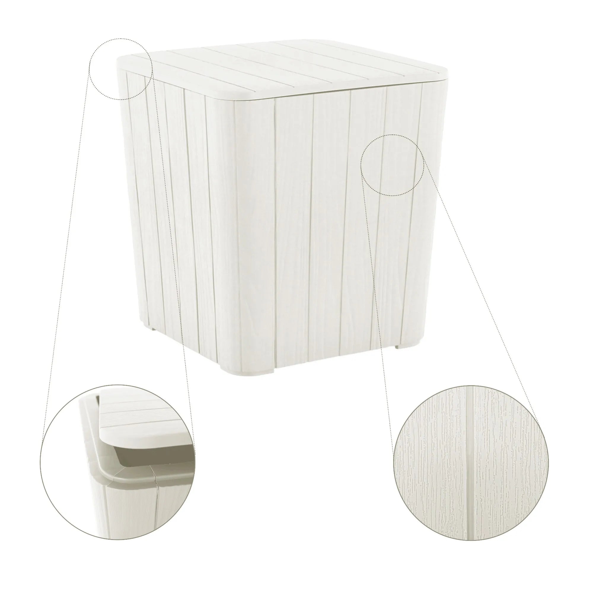 Cutie de depozitare IBLIS, plastic/alb, 39x39x42 cm