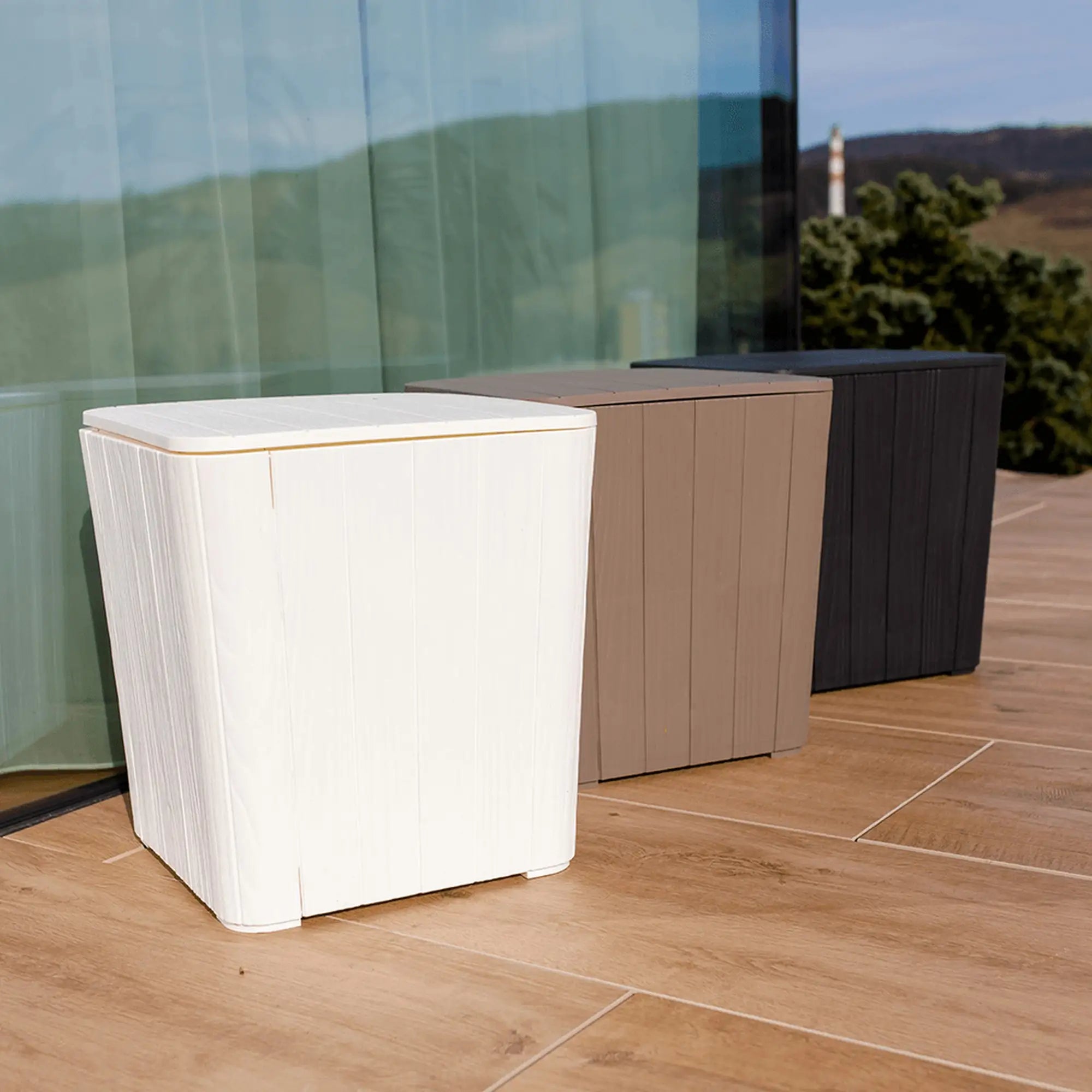 Cutie de depozitare IBLIS, plastic/alb, 39x39x42 cm