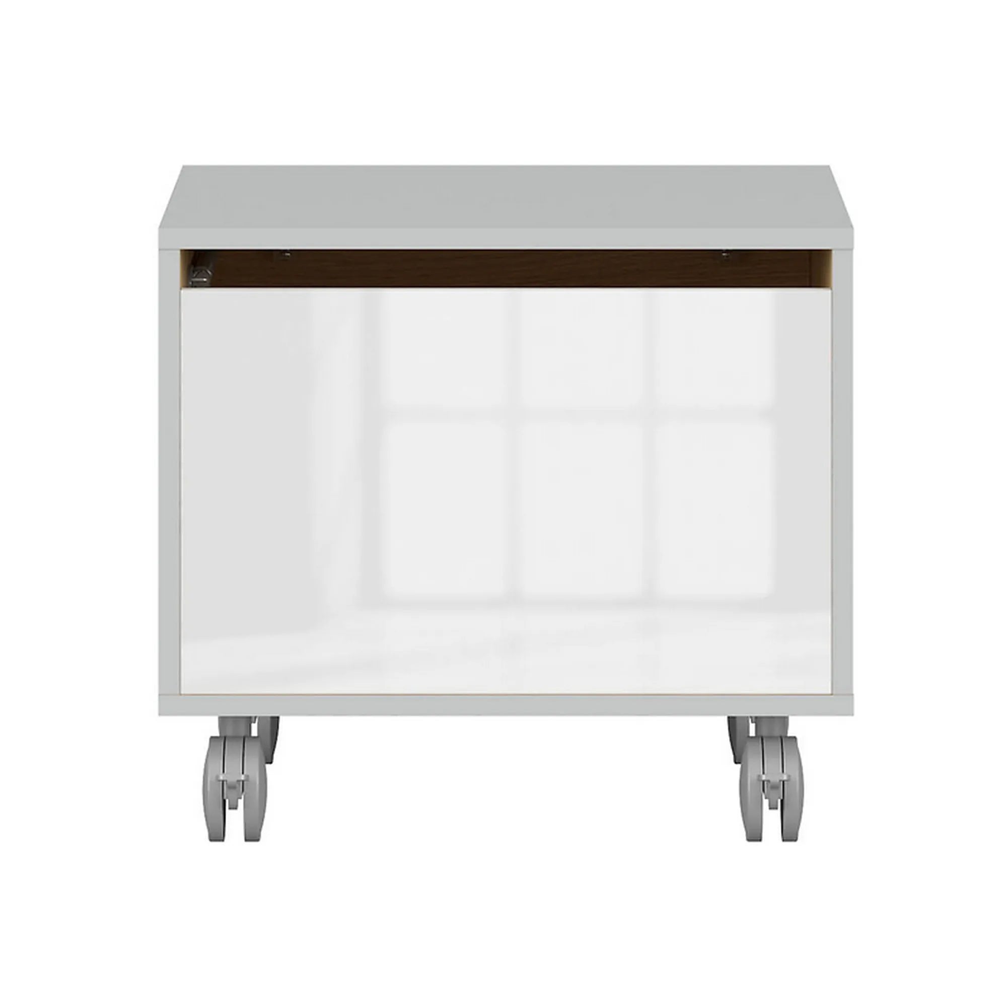 Cutie depozitare NANDU, gri/alb licios, PAL, 50x40x35 cm